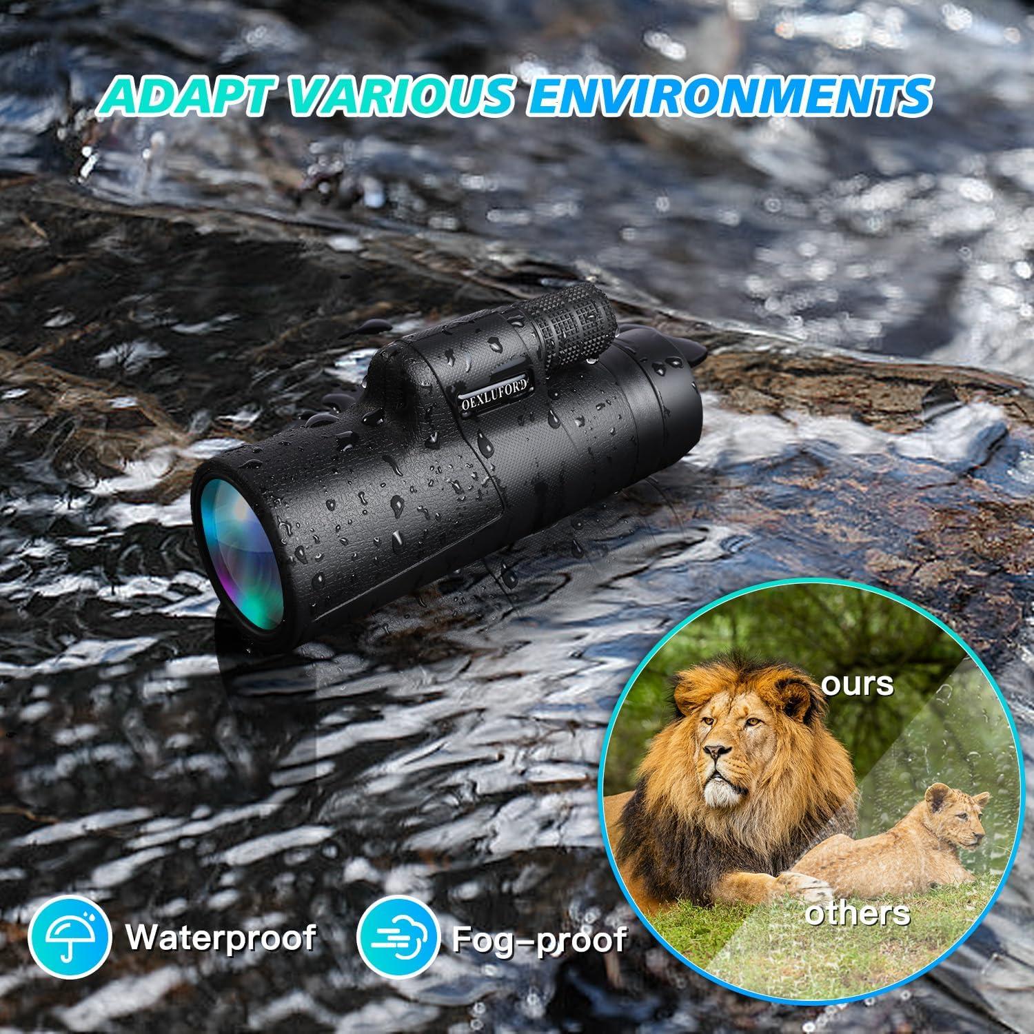 Monocular 80X100 OEXLUFORD - Telescopio HD Plegable para Aventura