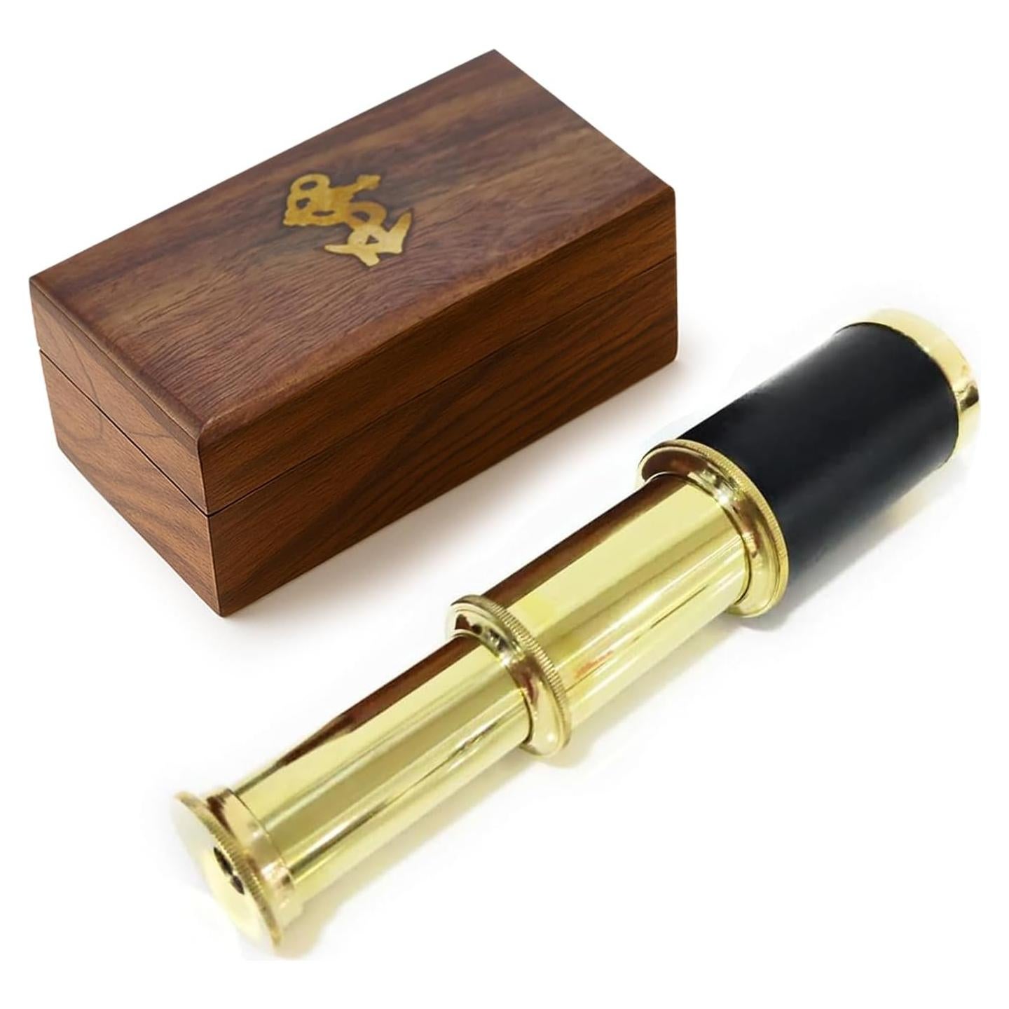 Telescopio de Mano de Latón ARTIZANSTORE 15.24 cm Plegable