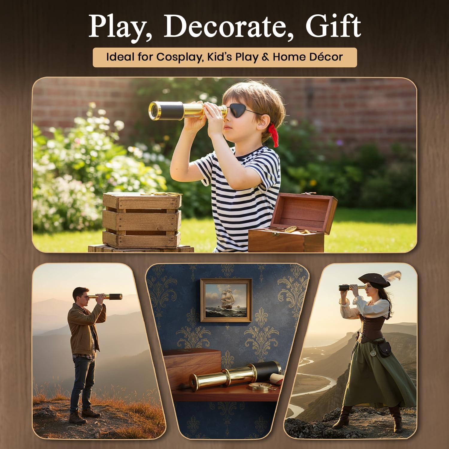 Telescopio de Mano de Latón ARTIZANSTORE 15.24 cm Plegable