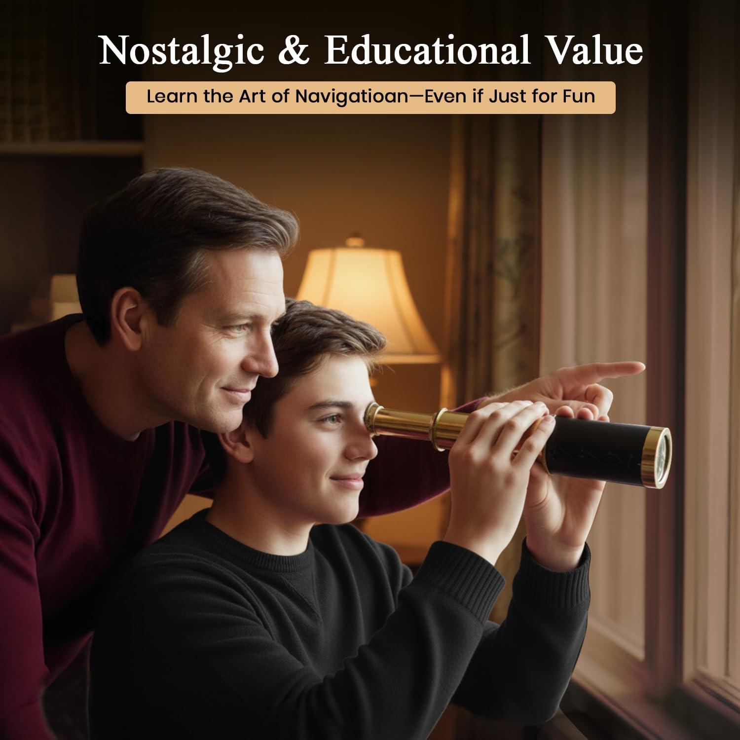 Telescopio de Mano de Latón ARTIZANSTORE 15.24 cm Plegable