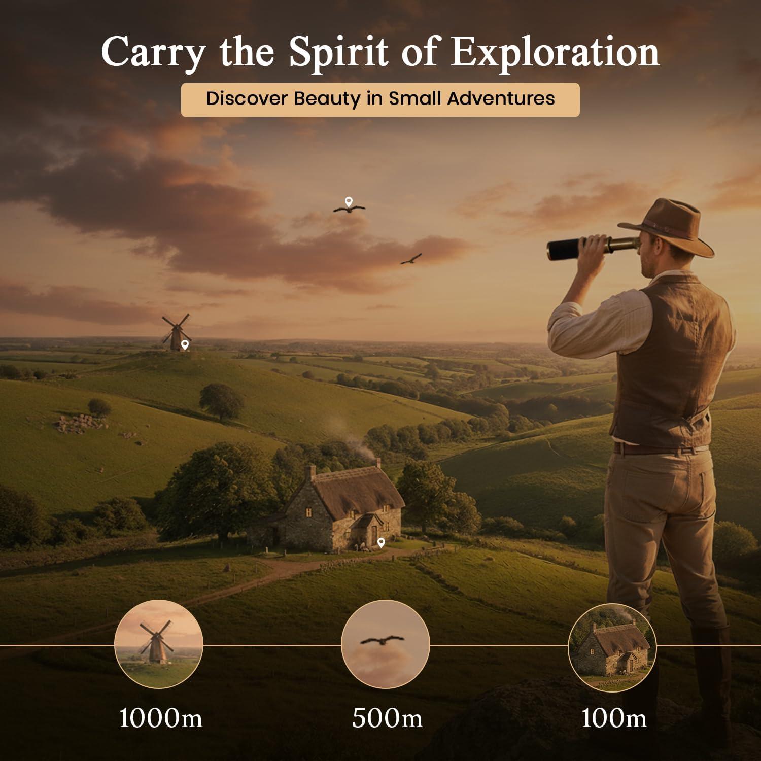 Telescopio de Mano de Latón ARTIZANSTORE 15.24 cm Plegable