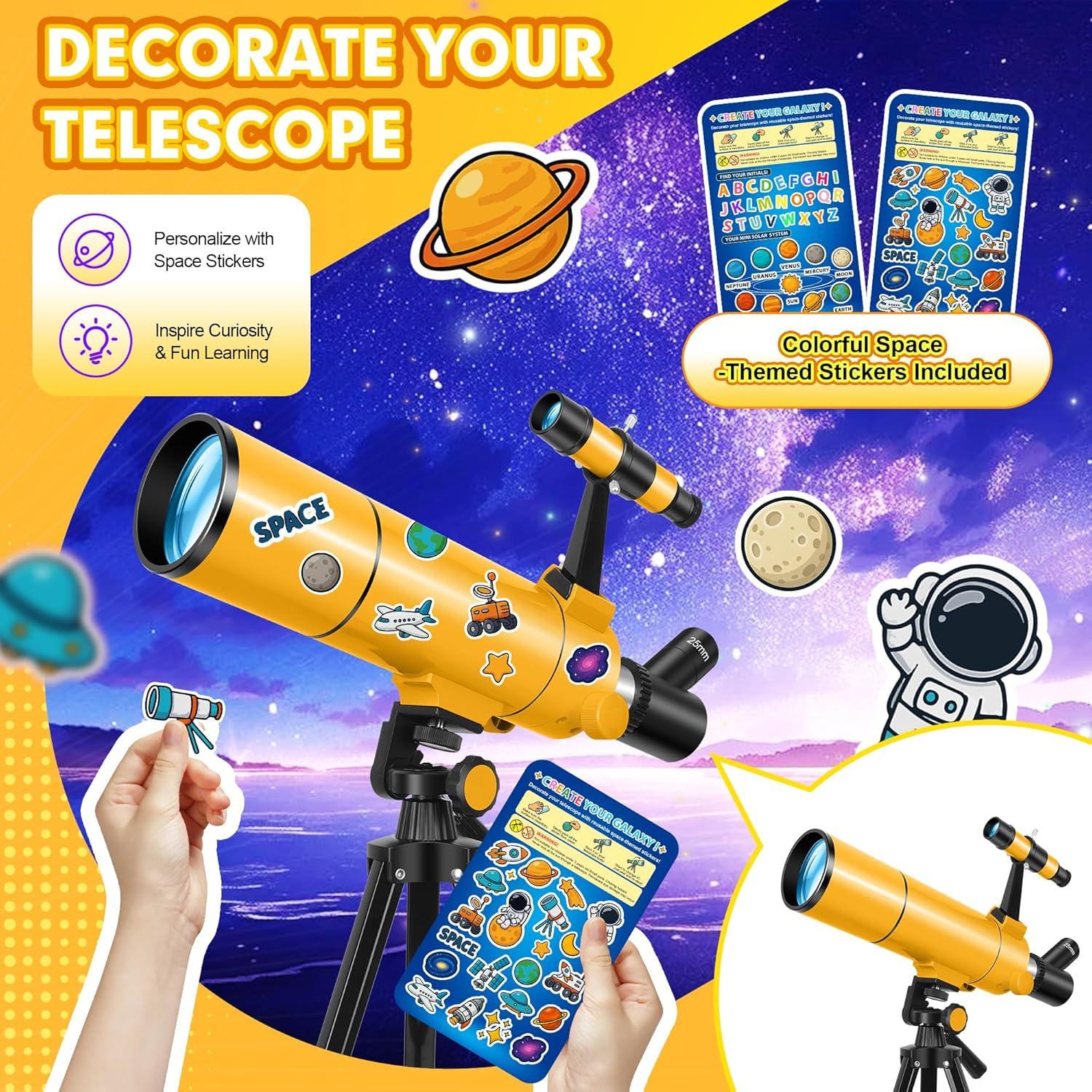 Telescopio Refractor MEEZAA 80mm 500mm para Principiantes