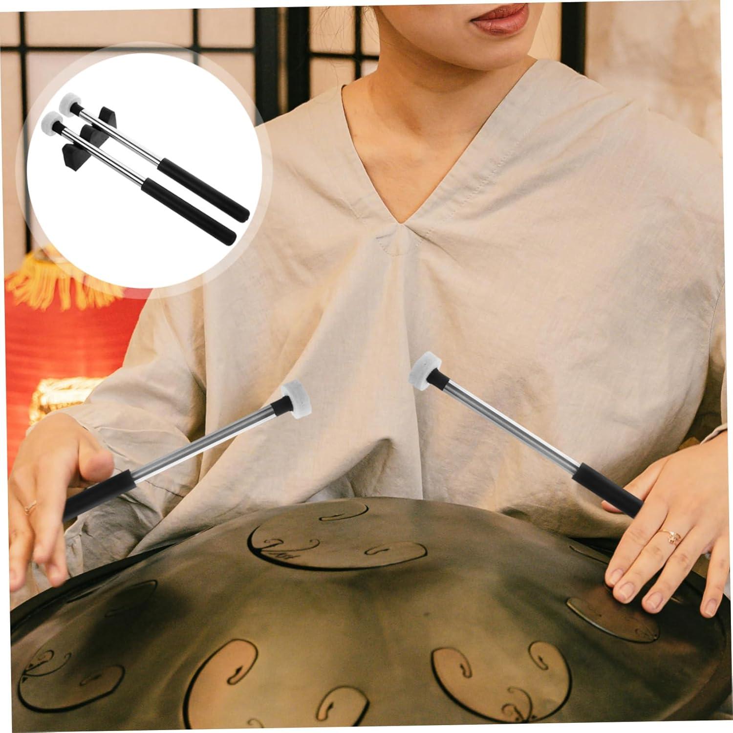 Mallets de Tambor de Lengua Fieltro y Goma 2 Pares 21.8cm