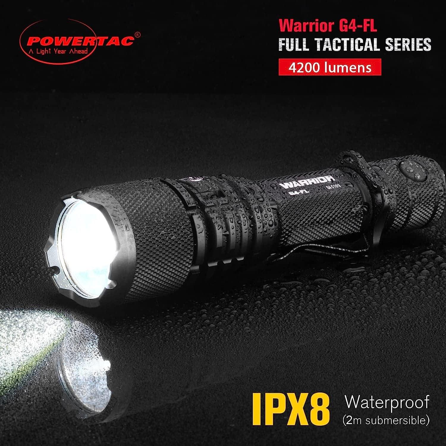 Linterna Táctica Powertac Warrior G4-FL 4200 Lúmenes USB