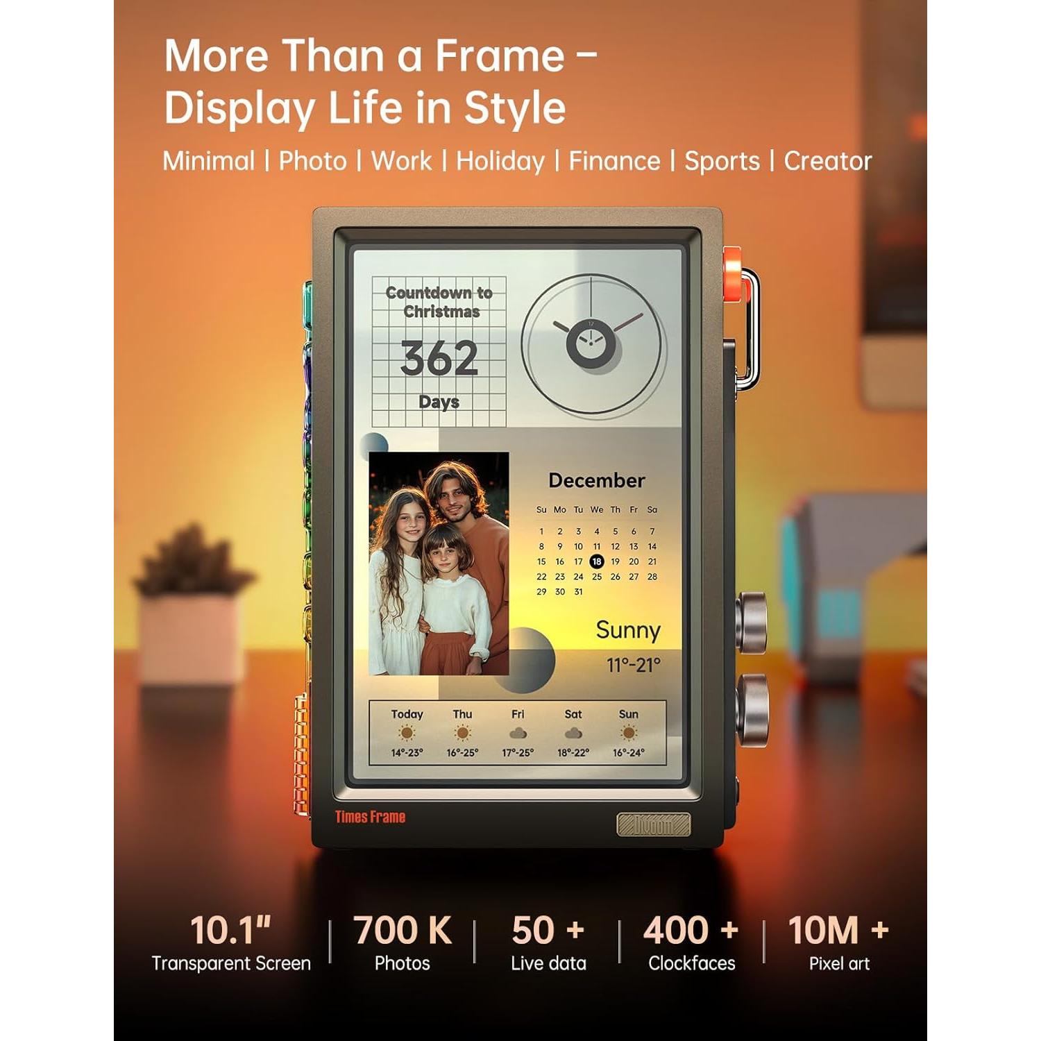 Divoom Pixoo-64 y Times Frame 10.1" Marco Digital WiFi