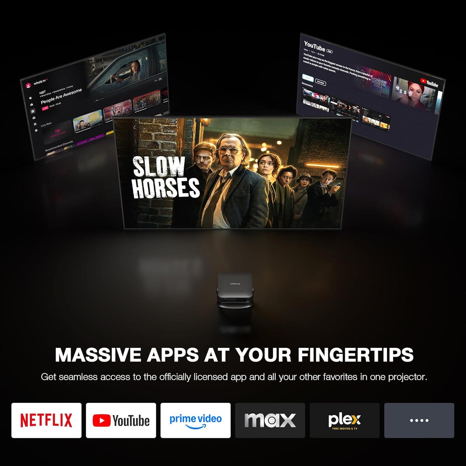 Proyector Mini VOPLLS Q5 1080P WiFi 6 Bluetooth 5.2 Portátil