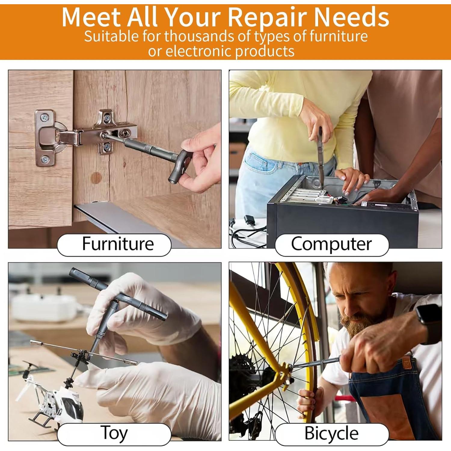 Juego de Destornilladores Magnéticos 24 en 1 JESRYTOUR