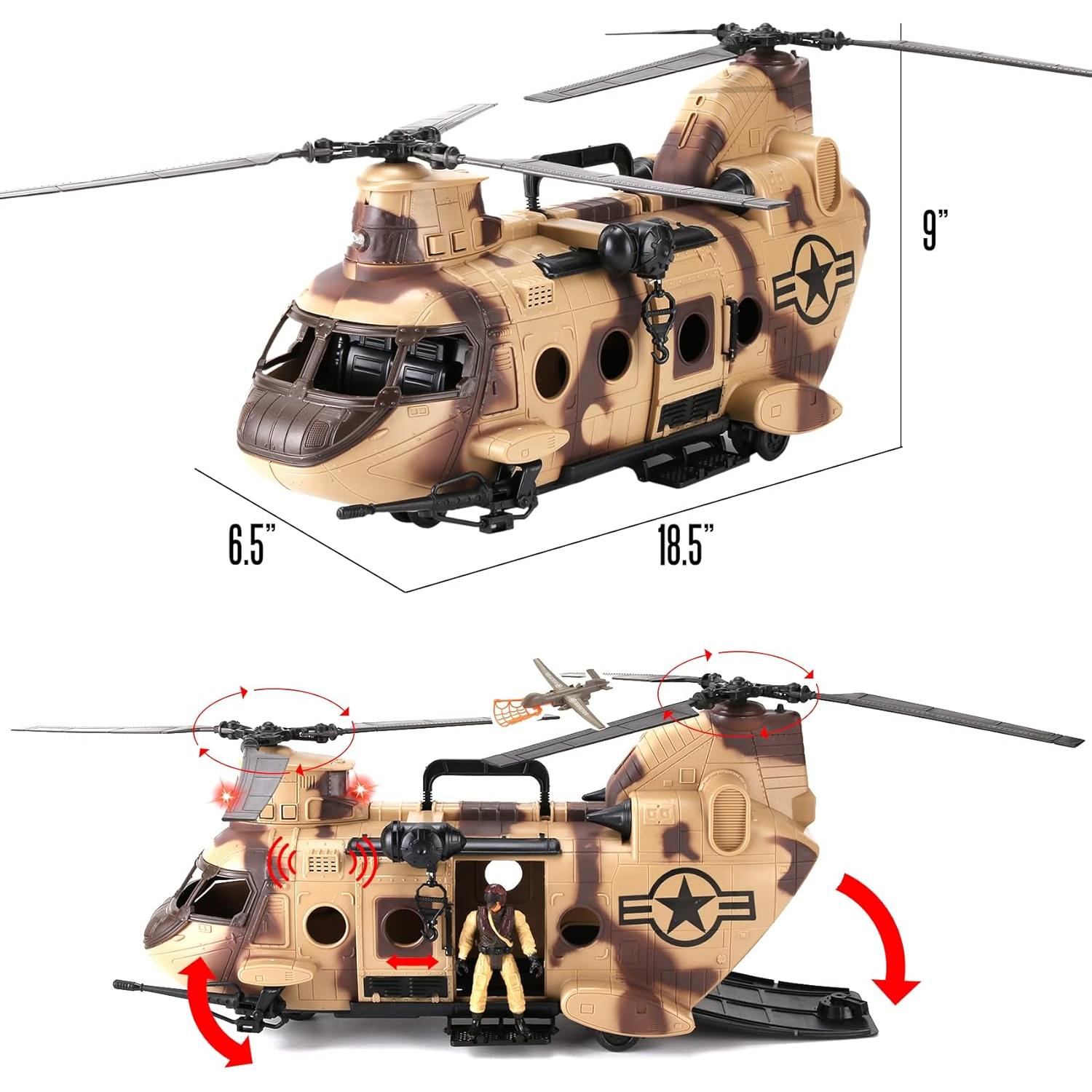 Juego Militar 26 Piezas Helicóptero y Soldados Liberty