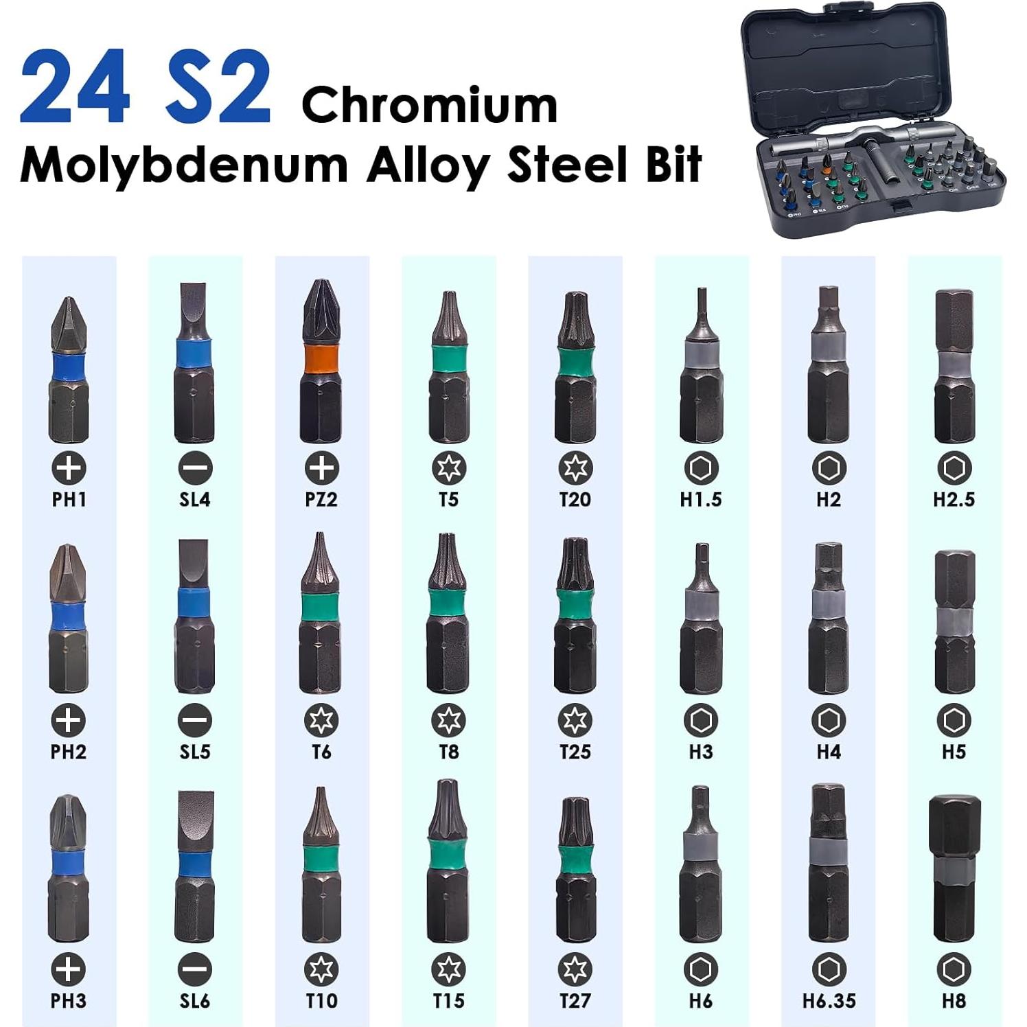 Juego de Destornilladores Magnéticos 24 en 1 SpaceInside