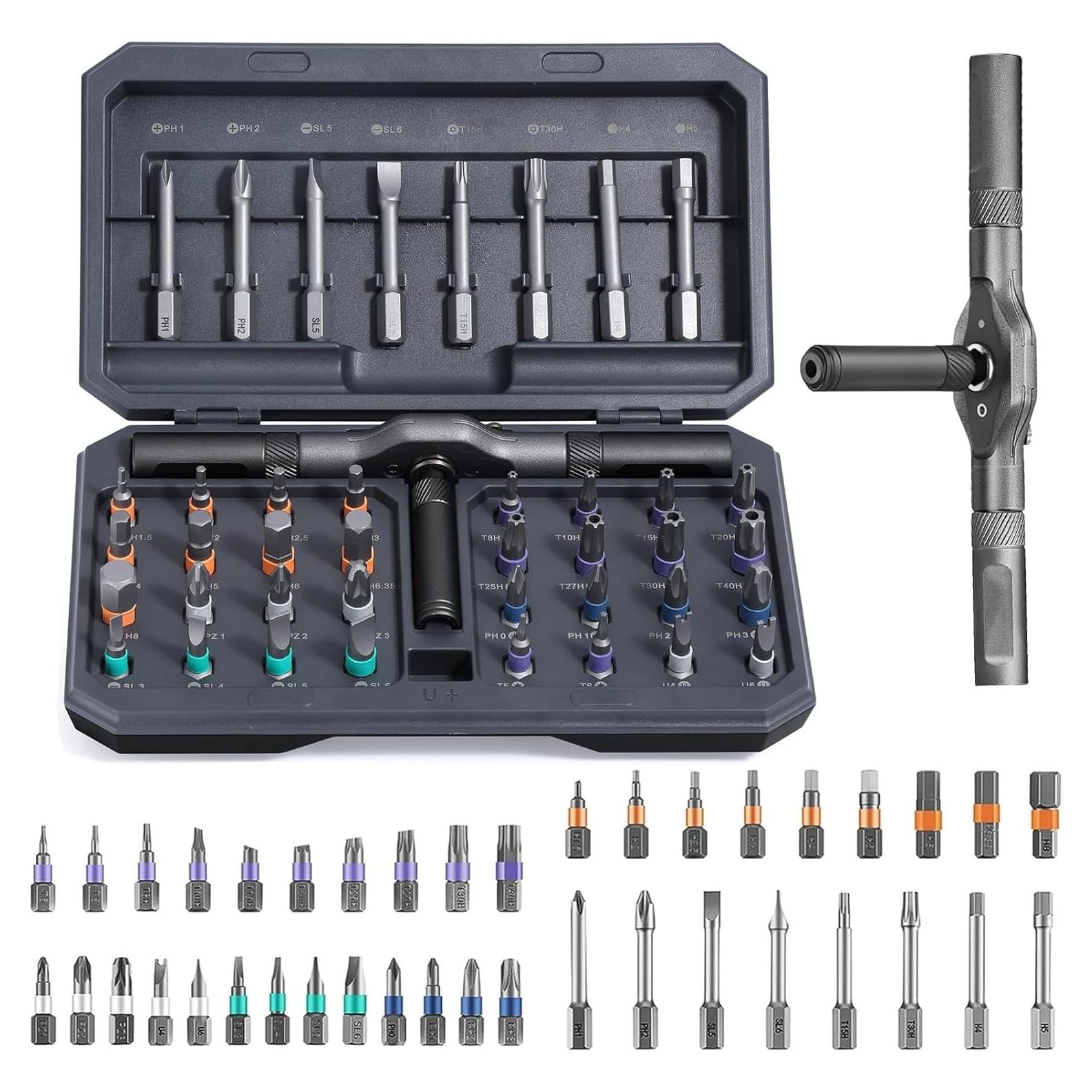 42 in 1 Magnetic Screwdriver Set, Multi Bit DIY Ratchet Screwdriver Set with Detachable Ratchet Handle, Portable Precision Repair Kit for Furniture, Computer, Electronics, Bicycle
