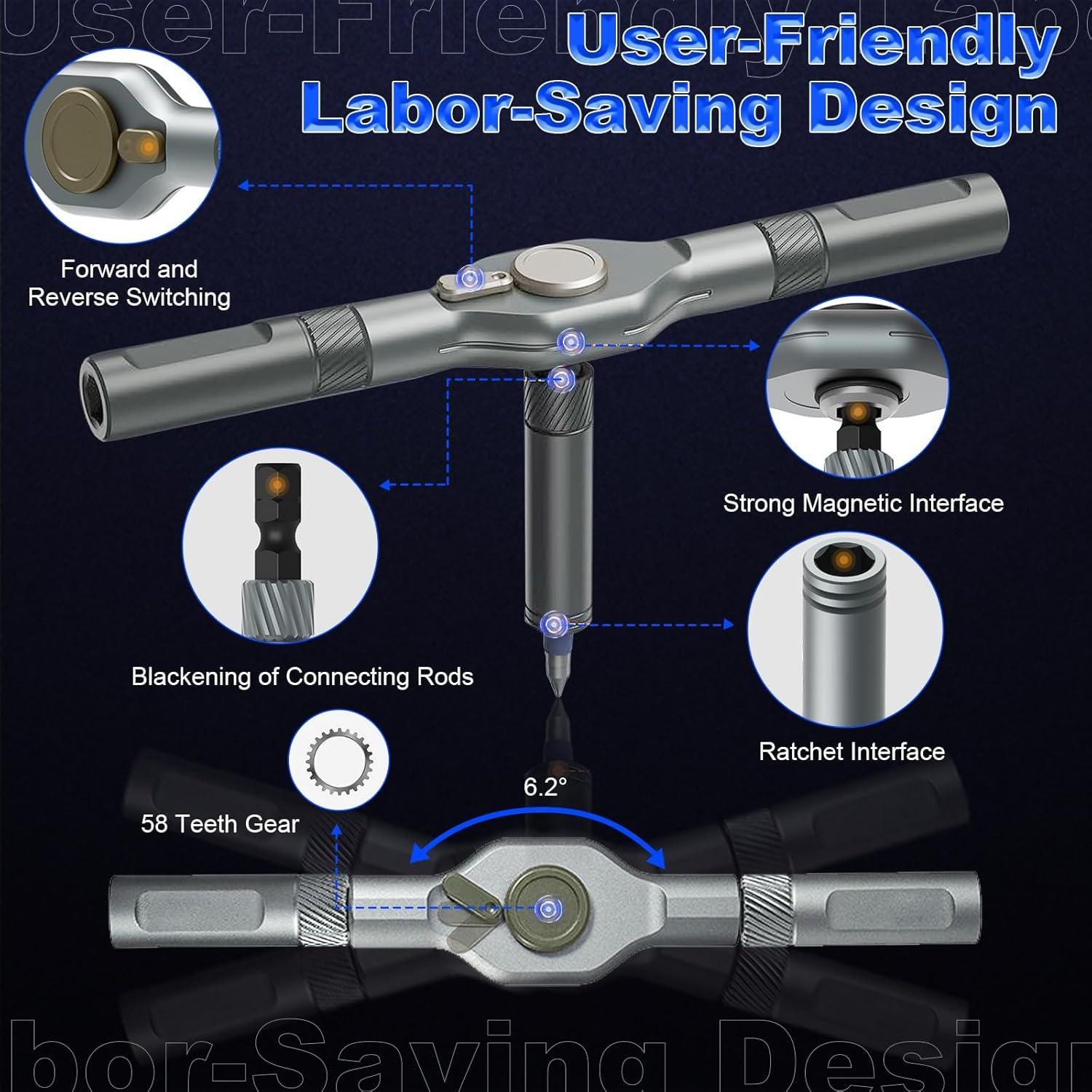 Juego de Destornilladores Magnéticos 34 en 1 LeCoirrax SD04B