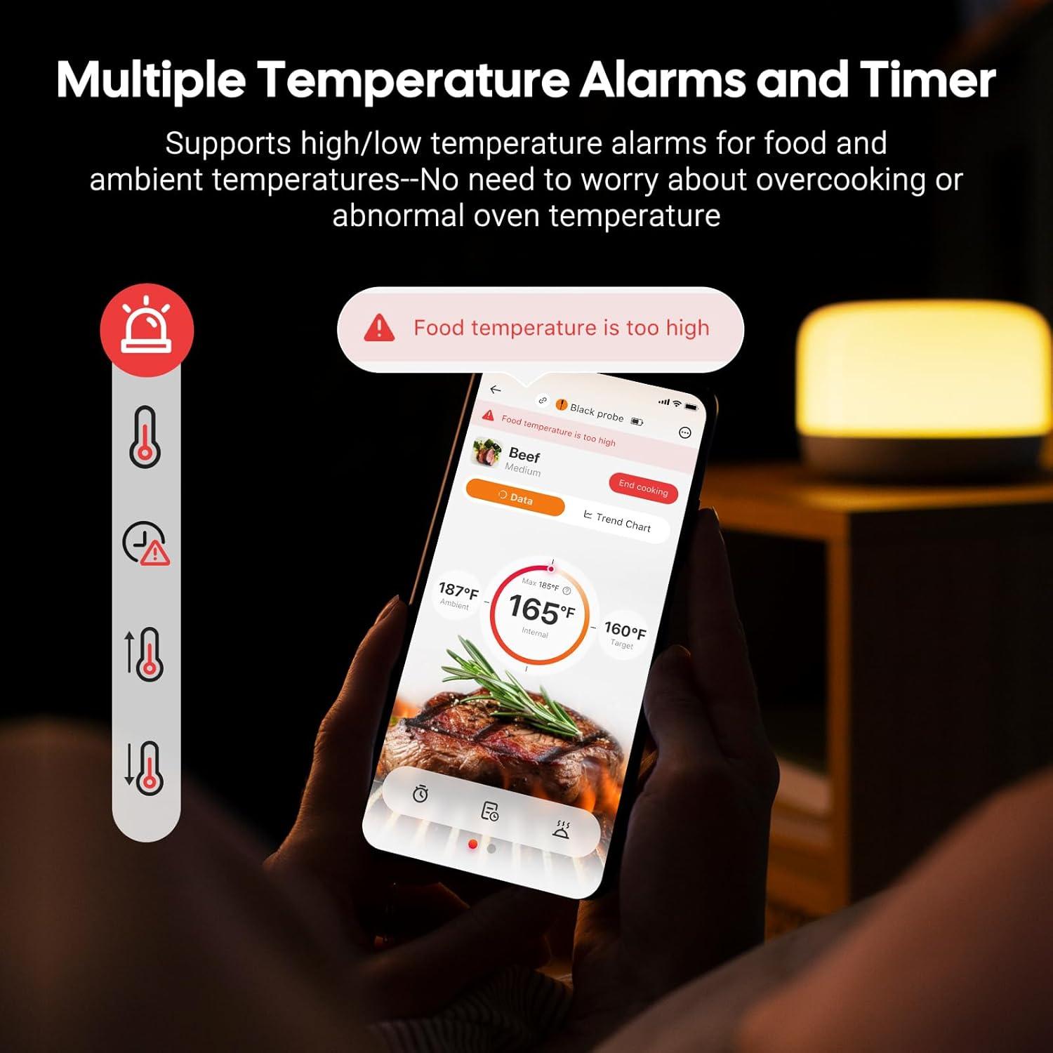 Termómetro de Carne Inkbird Inalámbrico con WiFi y Bluetooth