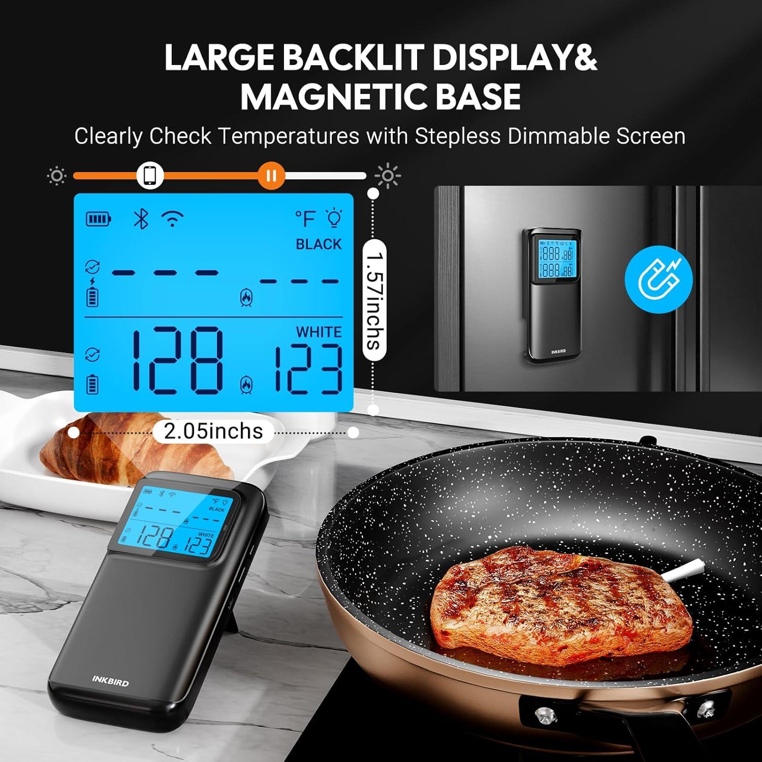 Termómetro de Carne Inkbird Inalámbrico con WiFi y Bluetooth