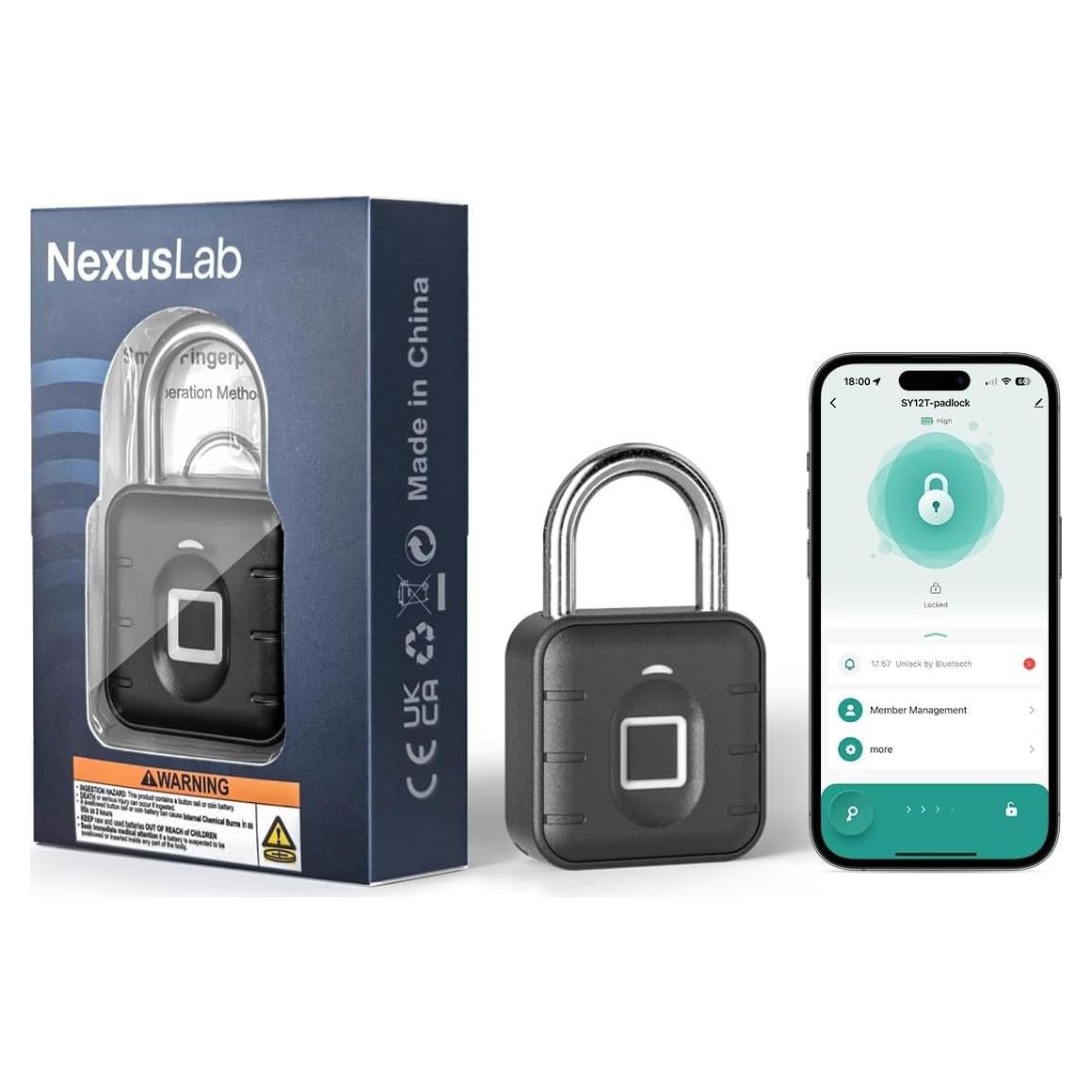 Candado de Huella Dactilar NexusLab LOCK-P80S IP67