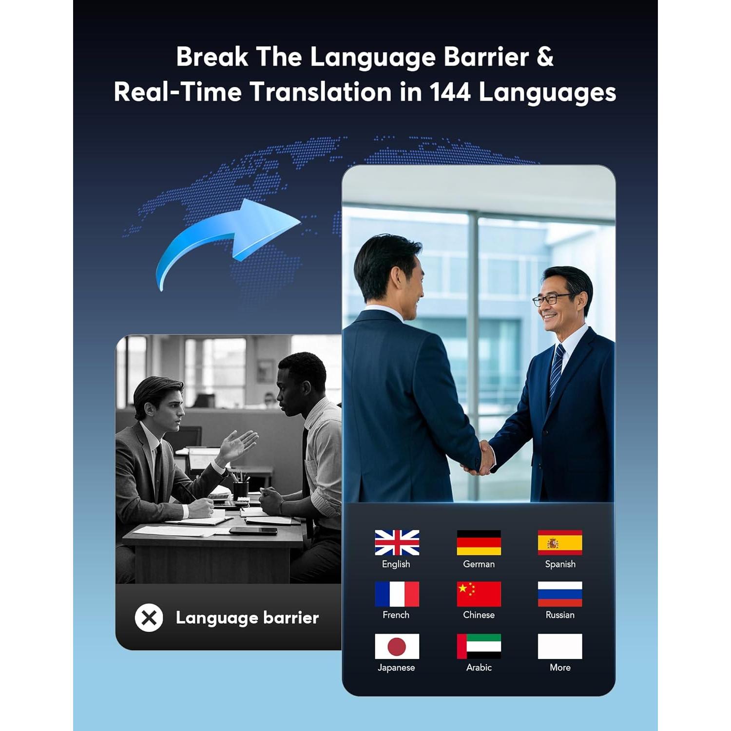 Auriculares Traductores AI EUQQ YYKQ16 PRO H3-AI Bluetooth 5.4