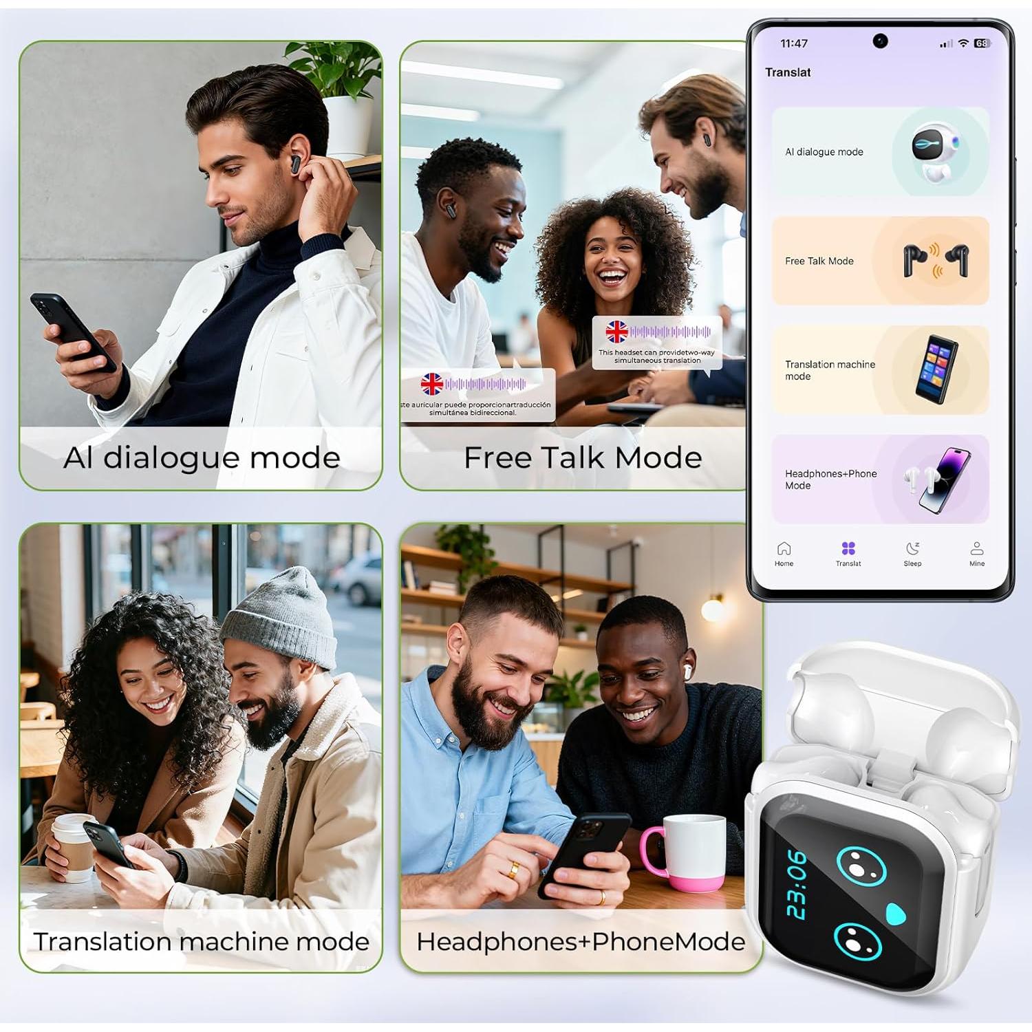 Auriculares Traductores NE20 AI - Traducción en Tiempo Real 135 Idiomas