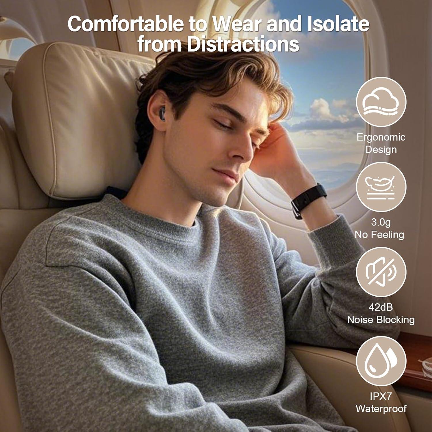 Auriculares para dormir ZYHKON SU9 Bluetooth 5.4 In-ear 48h