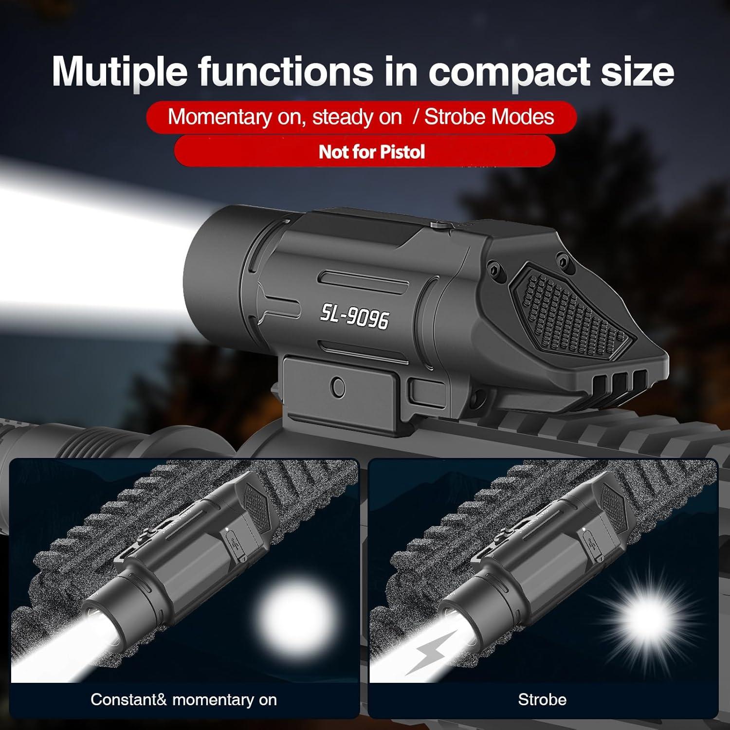 Linterna Táctica Solofish 1500 Lúmenes con Riel Picatinny