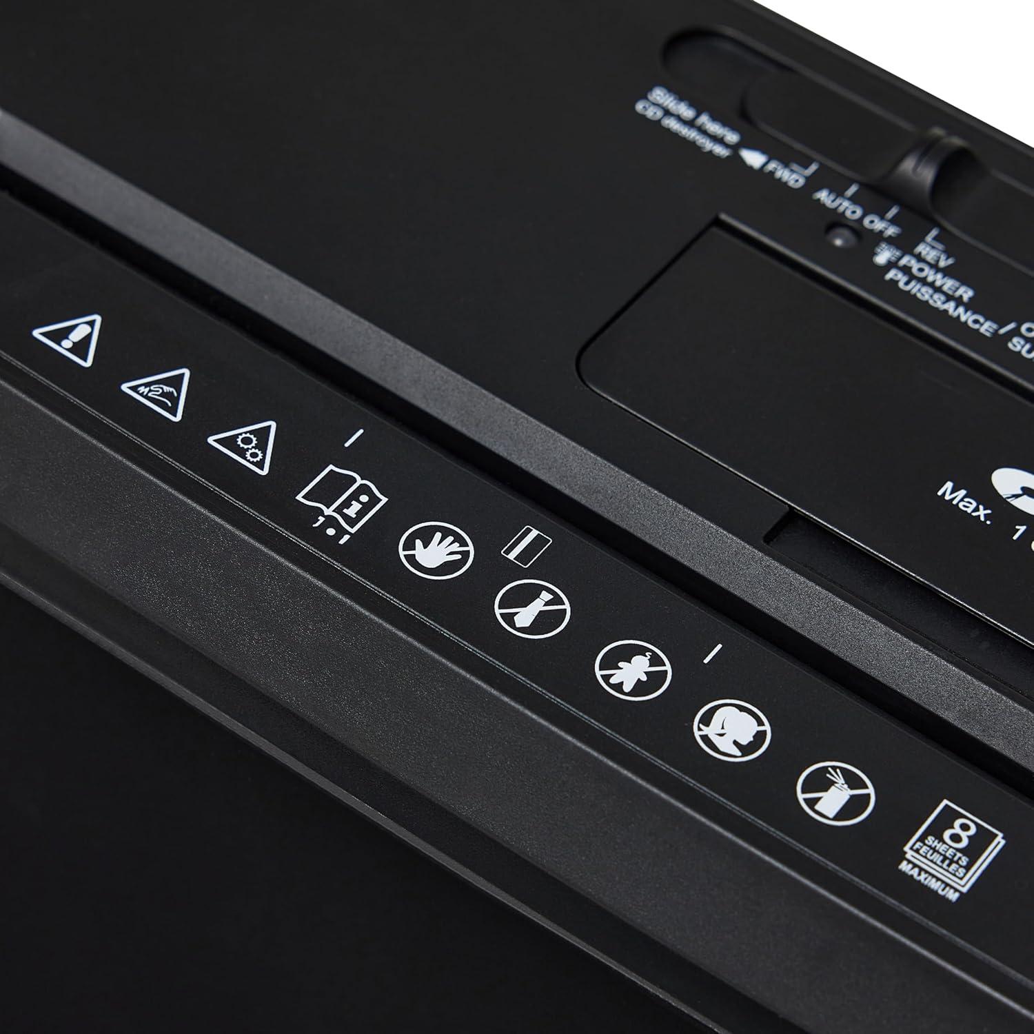 Trituradora de Papel Amazon Basics S120 8 Hojas 12.83L Negro