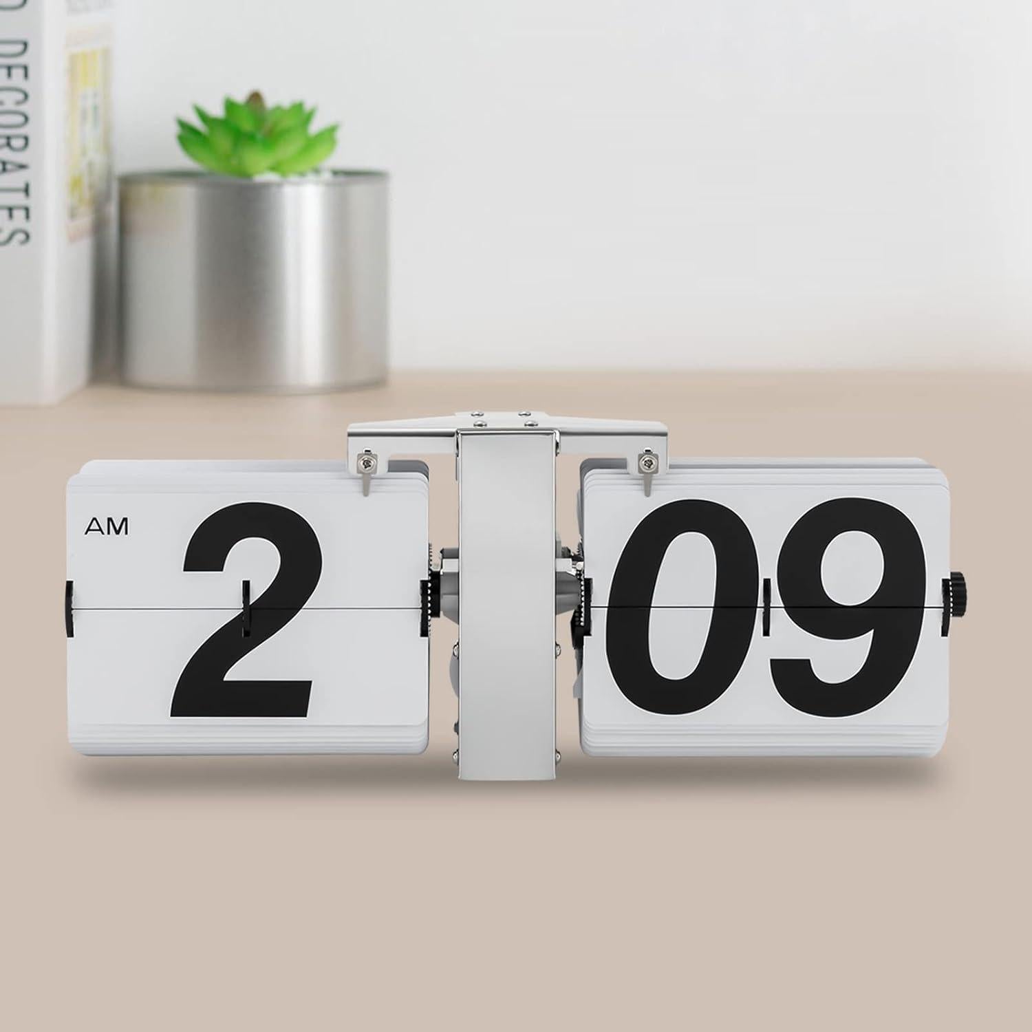 Reloj de Mesa Digital Retro TFCFL Blanco, Pantalla Grande