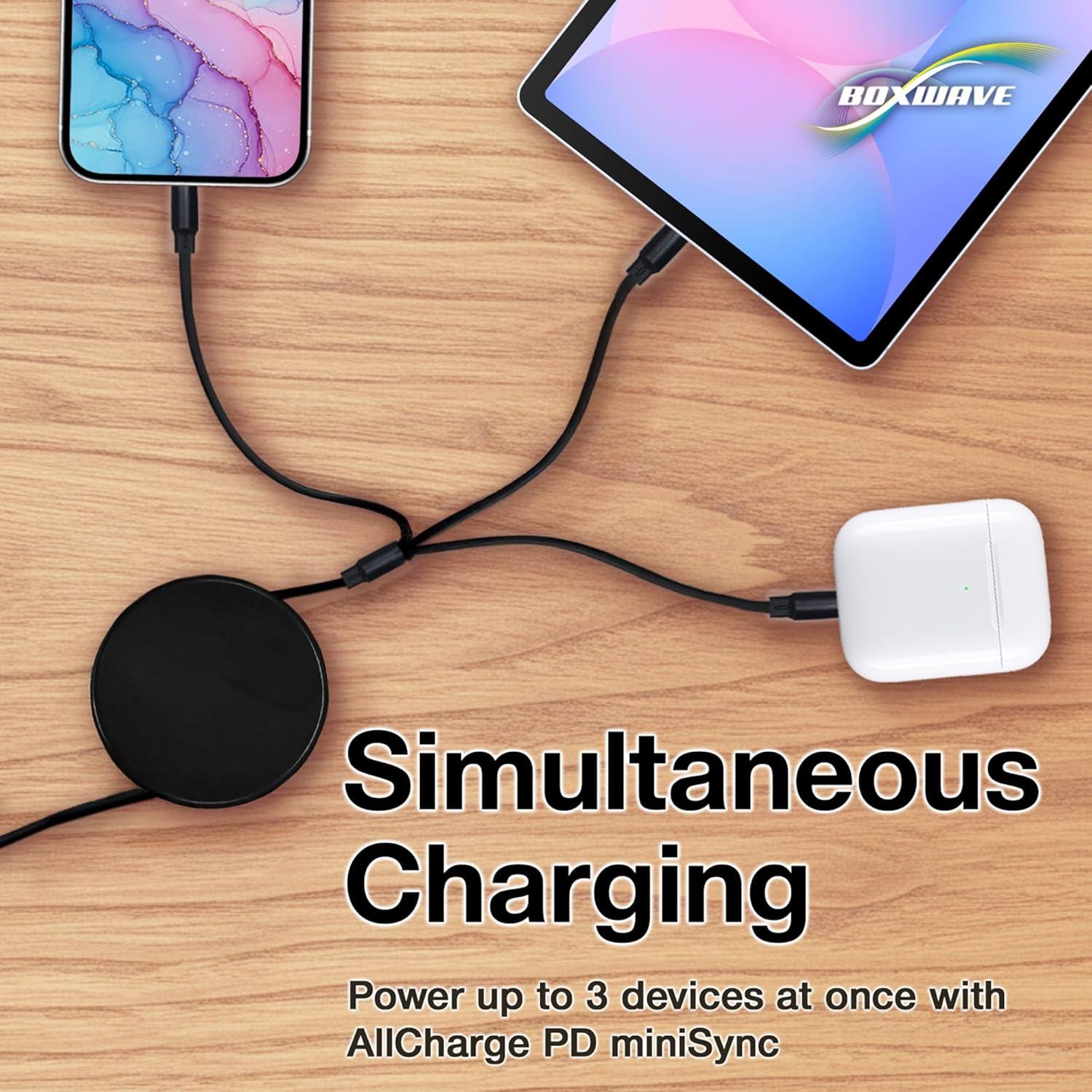 Cable Retráctil BoxWave 100W USB-C y Micro USB para Divoom Pixoo-64