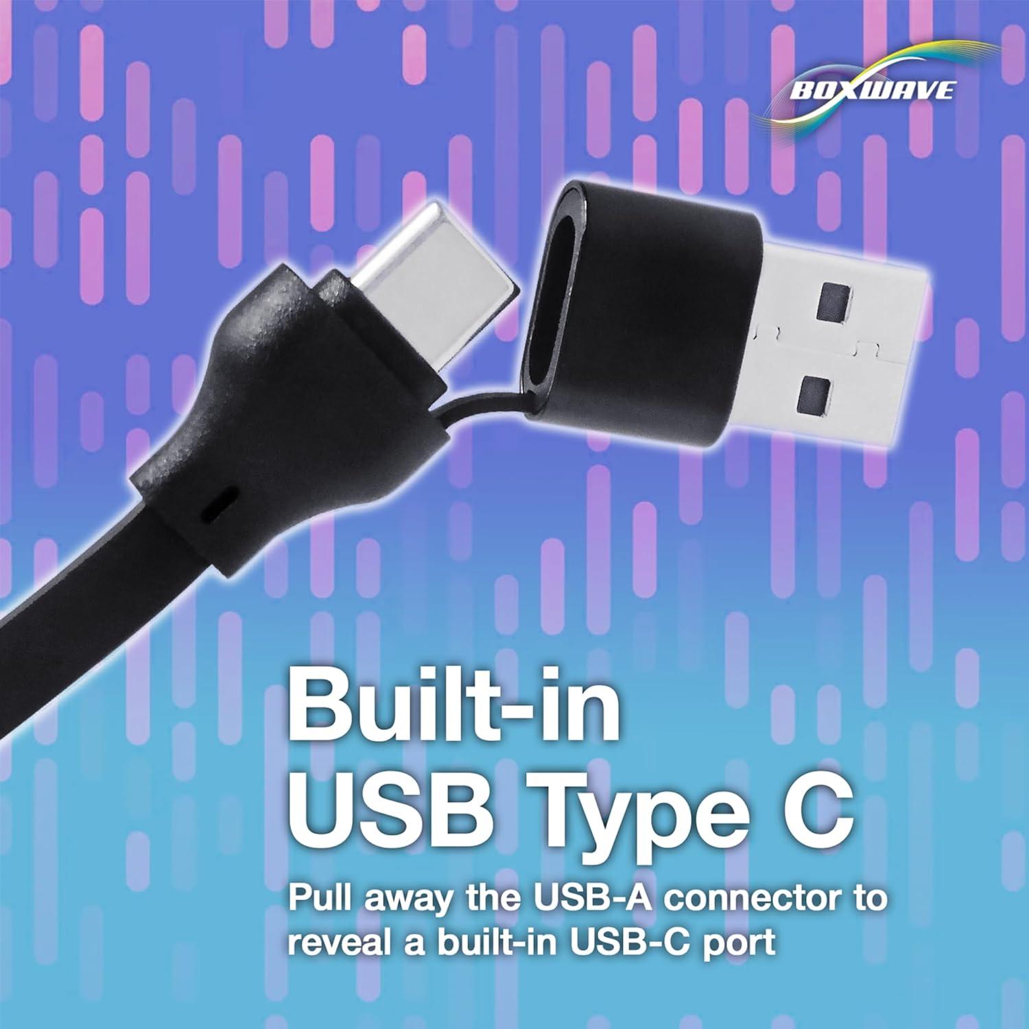 Cable Retráctil BoxWave 100W USB-C y Micro USB para Divoom Pixoo-64