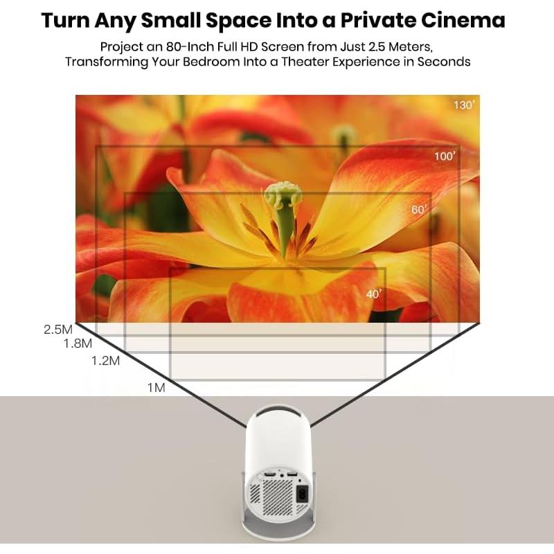 Proyector Mini HY300 Pro 720P HD Soporta 4K WiFi Bluetooth