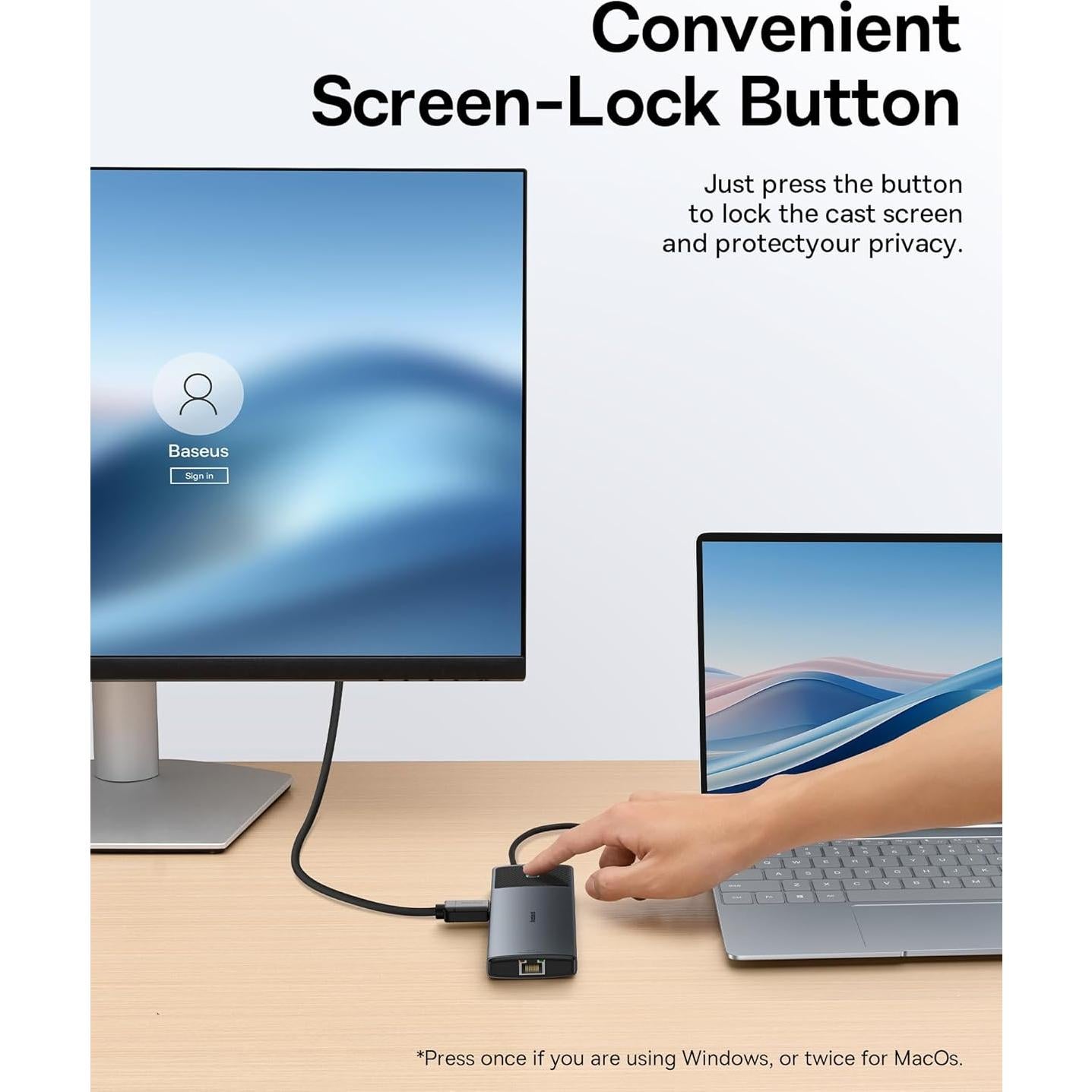 Baseus Estación de Acoplamiento 10 en 1 USB-C 65W 4K