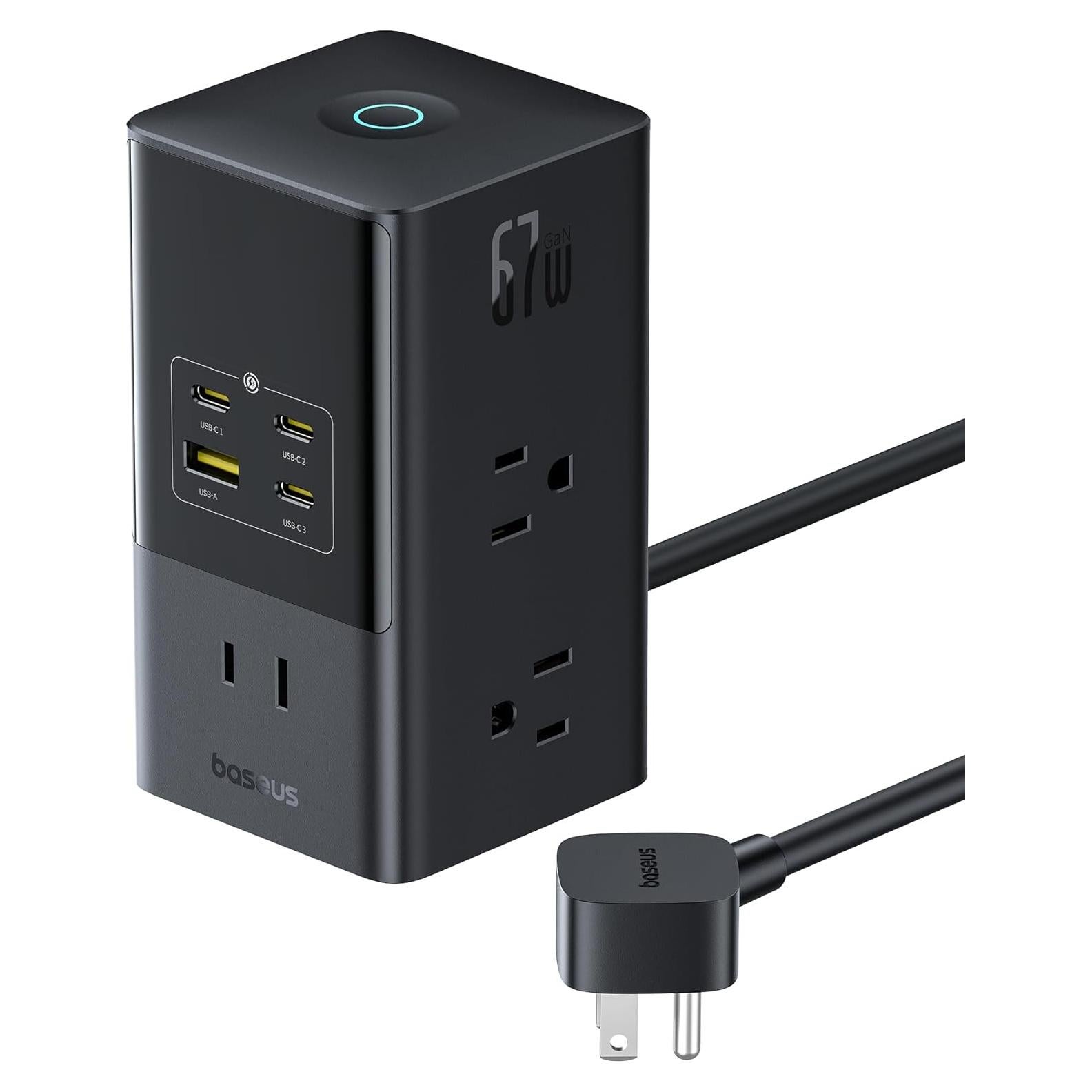 Estación de Carga Baseus 67W, 10-en-1 con 6 Salidas AC y 4 Puertos USB