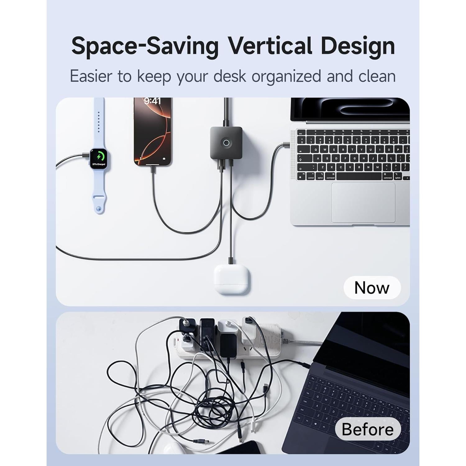 Estación de Carga Baseus 67W, 10-en-1 con 6 Salidas AC y 4 Puertos USB