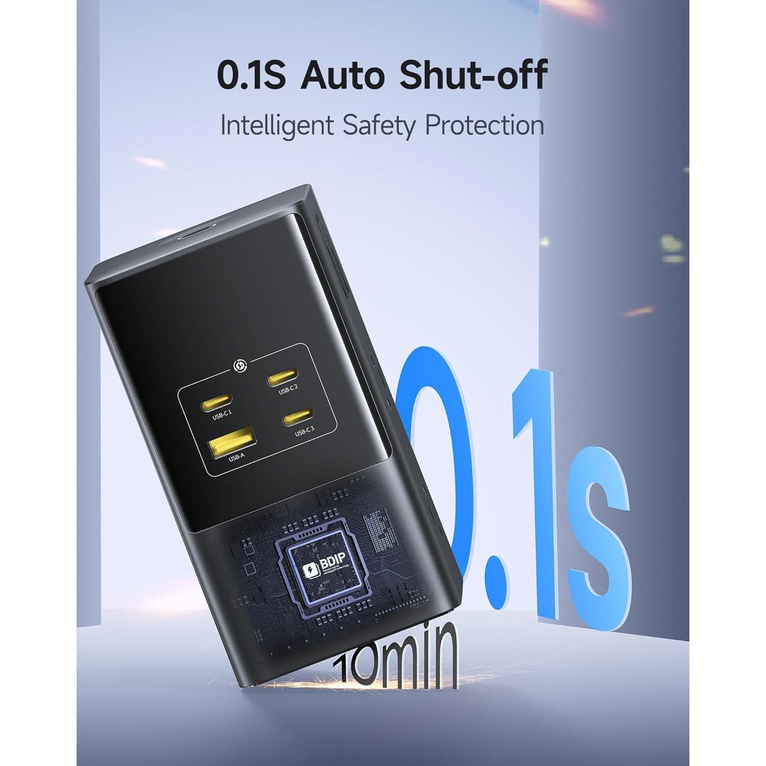 Estación de Carga Baseus 67W, 10-en-1 con 6 Salidas AC y 4 Puertos USB