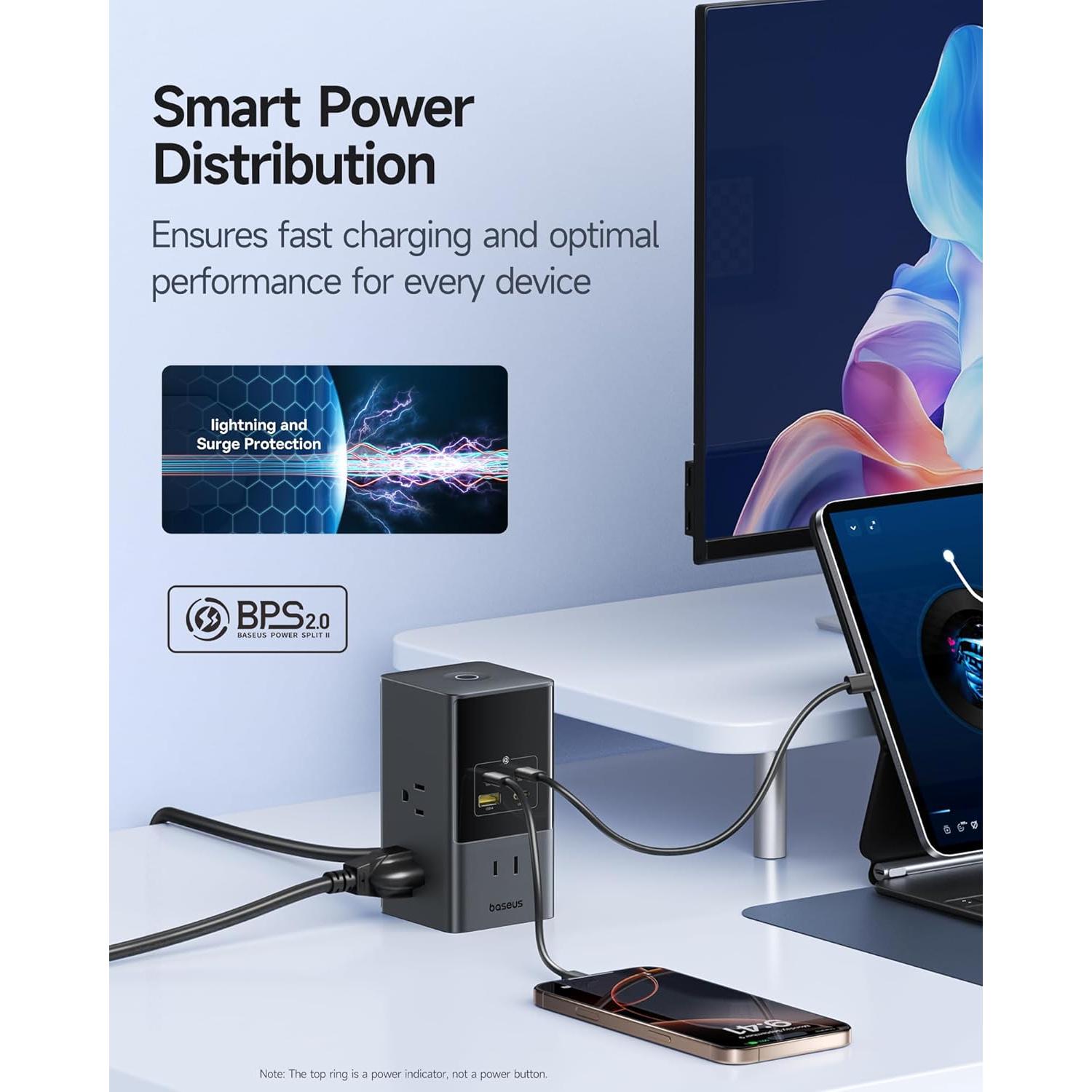 Estación de Carga Baseus 67W, 10-en-1 con 6 Salidas AC y 4 Puertos USB