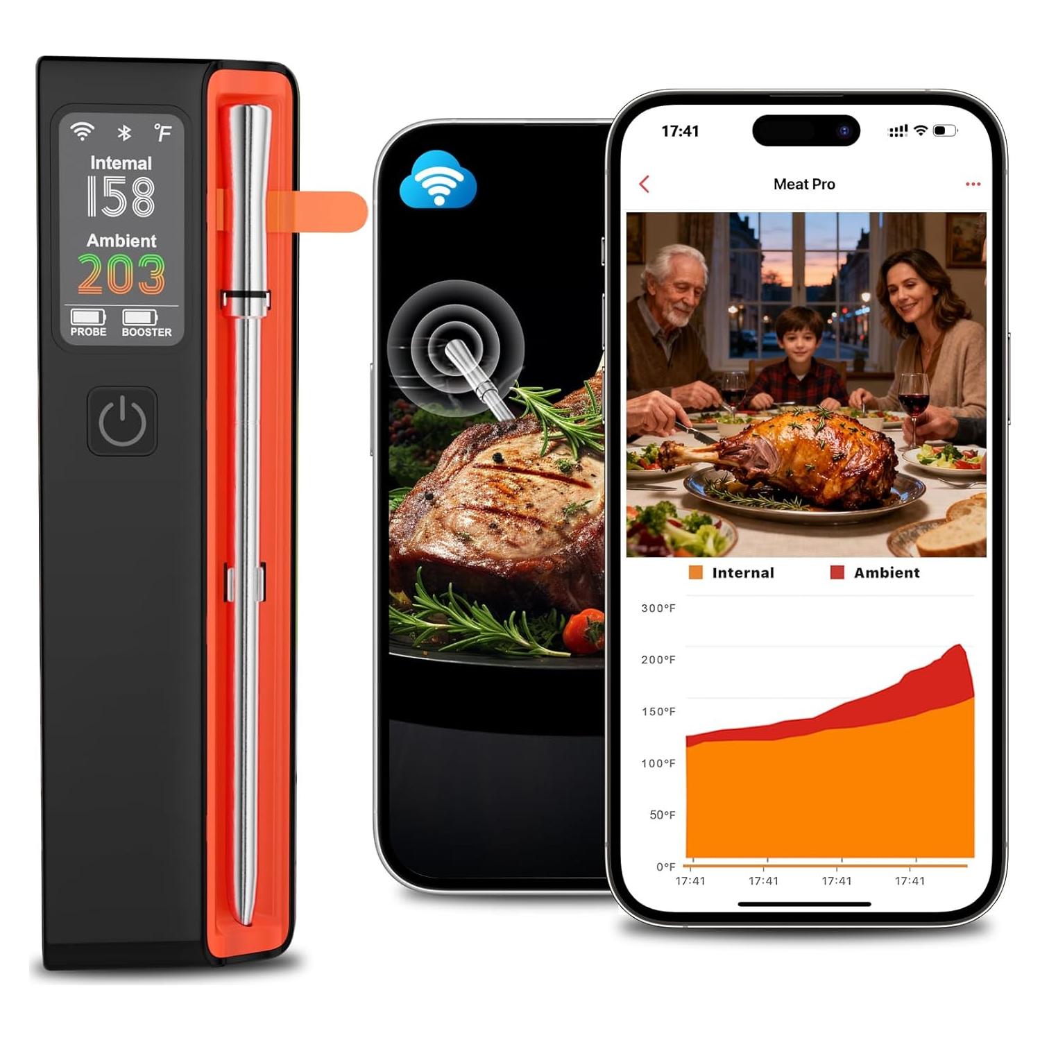 Termómetro de Carne Inalámbrico Miouca con 1 Sonda - Precisión NIST