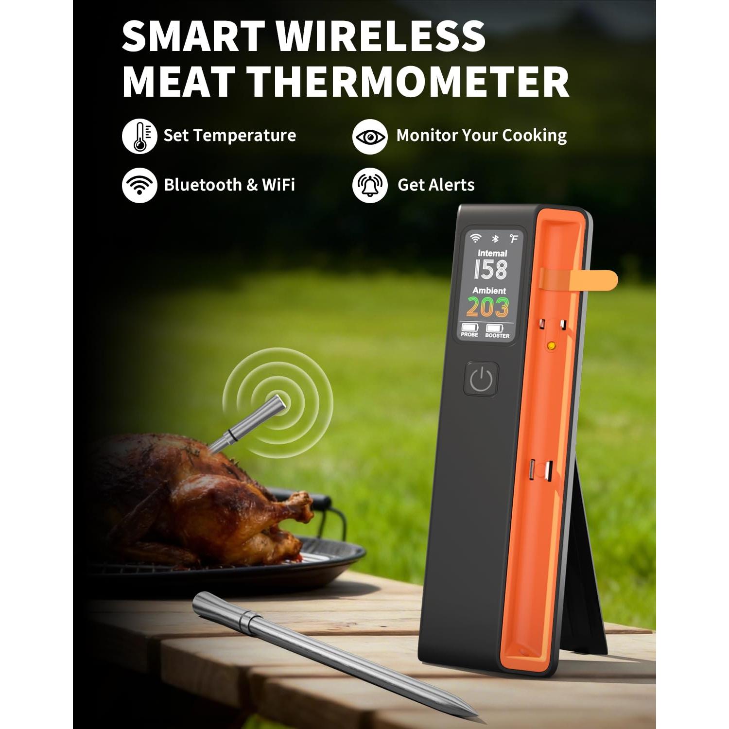 Termómetro de Carne Inalámbrico Miouca con 1 Sonda - Precisión NIST