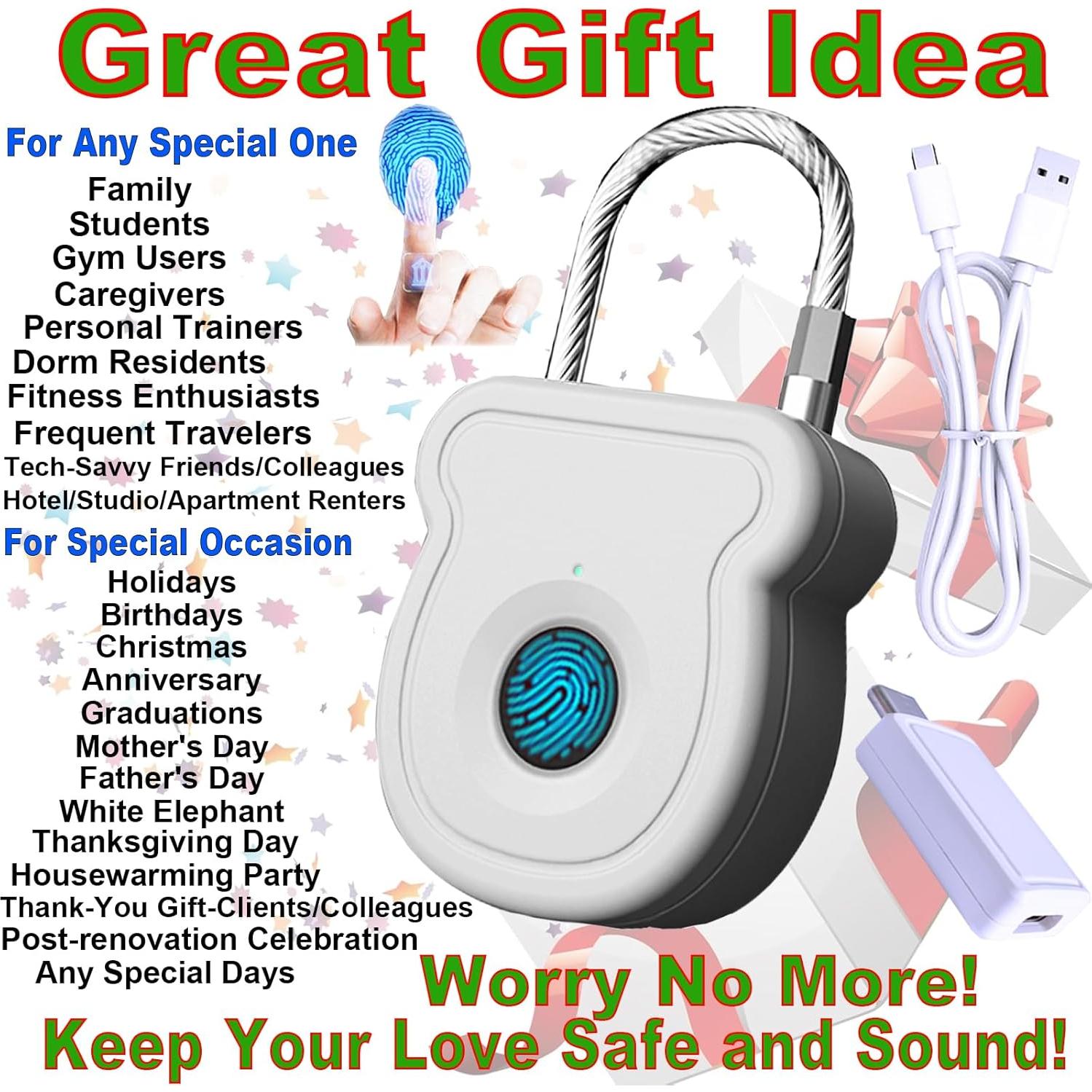 Candado Biométrico Bstsilver de Huella Dactilar 20 Usuarios USB