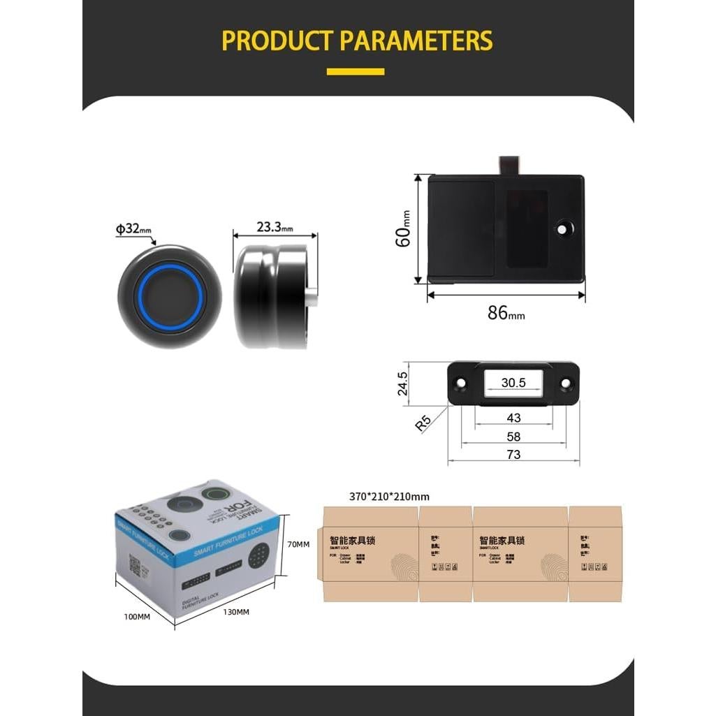 Cerradura Biométrica Inteligente YOSEC para Gabinetes y Cajones