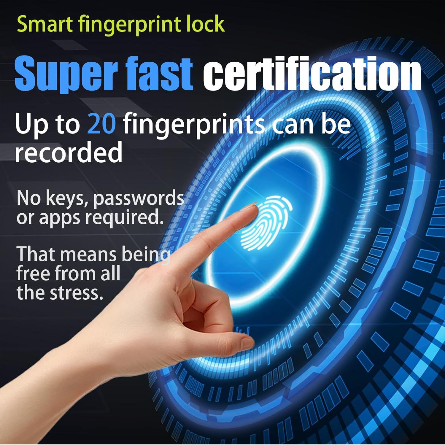 Candado de Bicicleta Biométrico OFASONO BFP0024 Antirrobo 1.5m