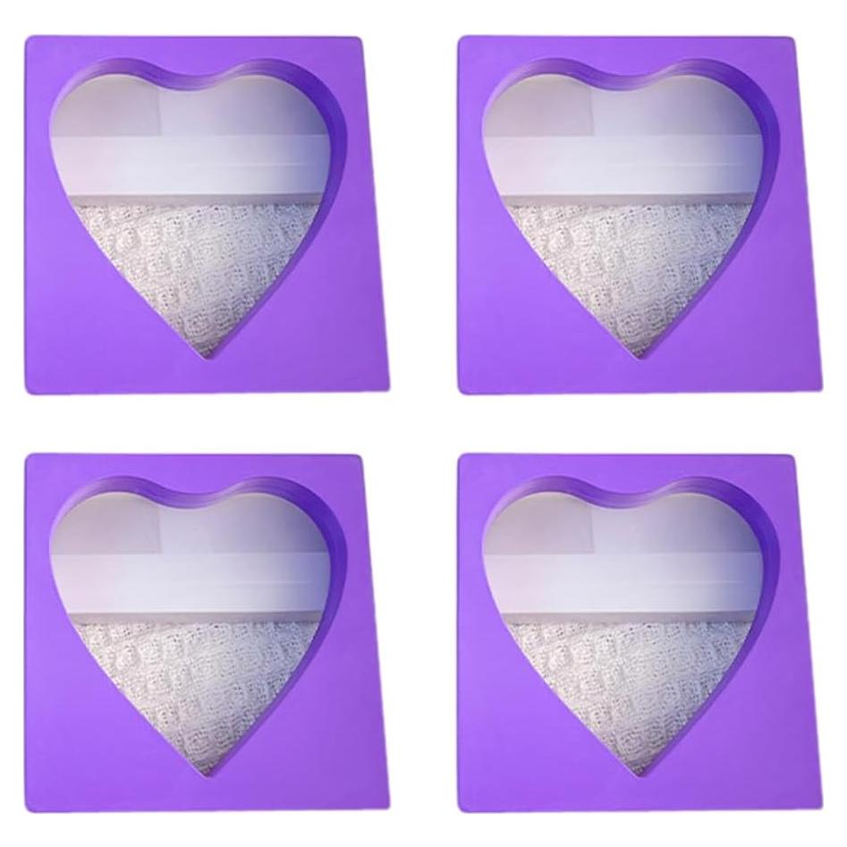 4 Piezas Soporte de Exhibición Flotante Corazón 3D Morado