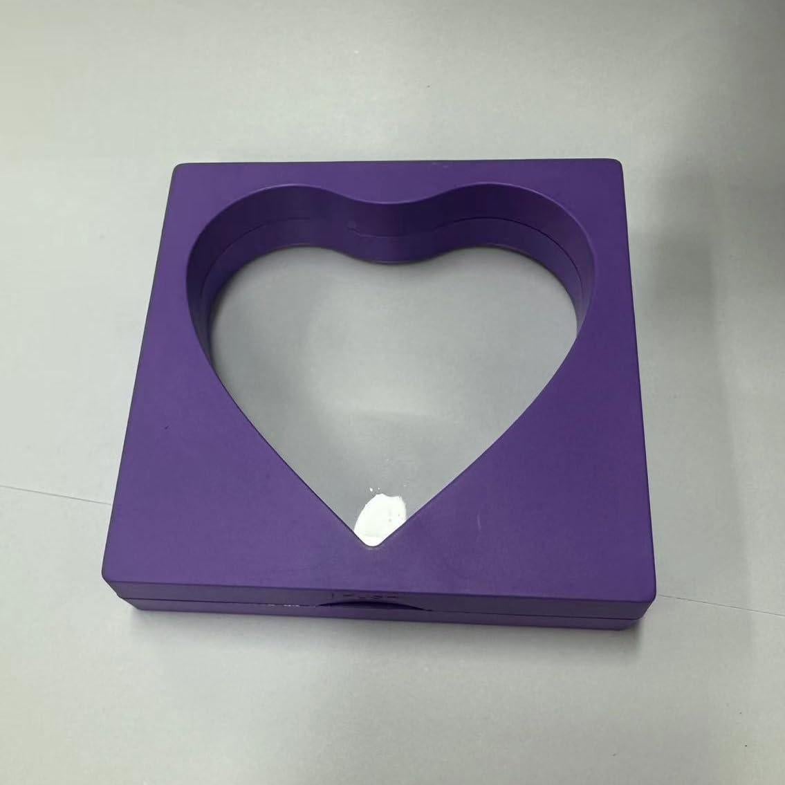 4 Piezas Soporte de Exhibición Flotante Corazón 3D Morado