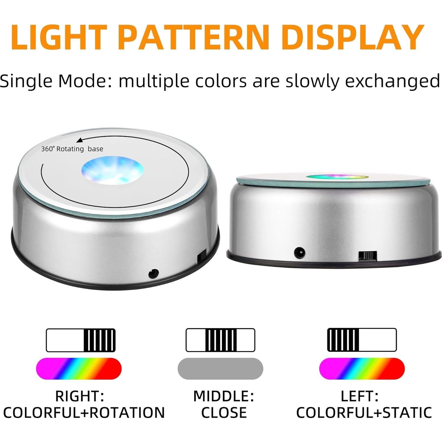 Base de exhibición LED rotativa EUSTUMA 10x3.81cm Multicolor