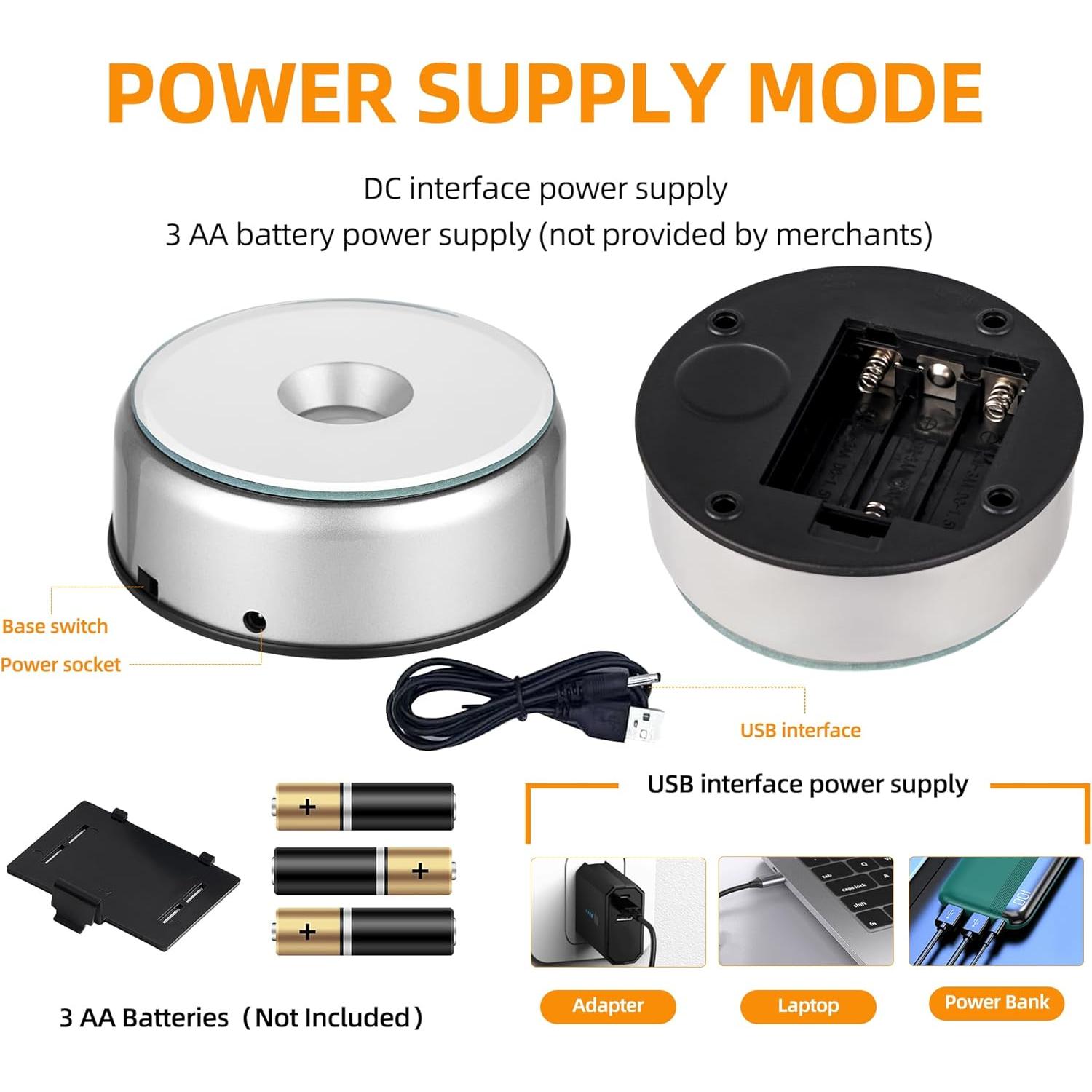 Base de exhibición LED rotativa EUSTUMA 10x3.81cm Multicolor