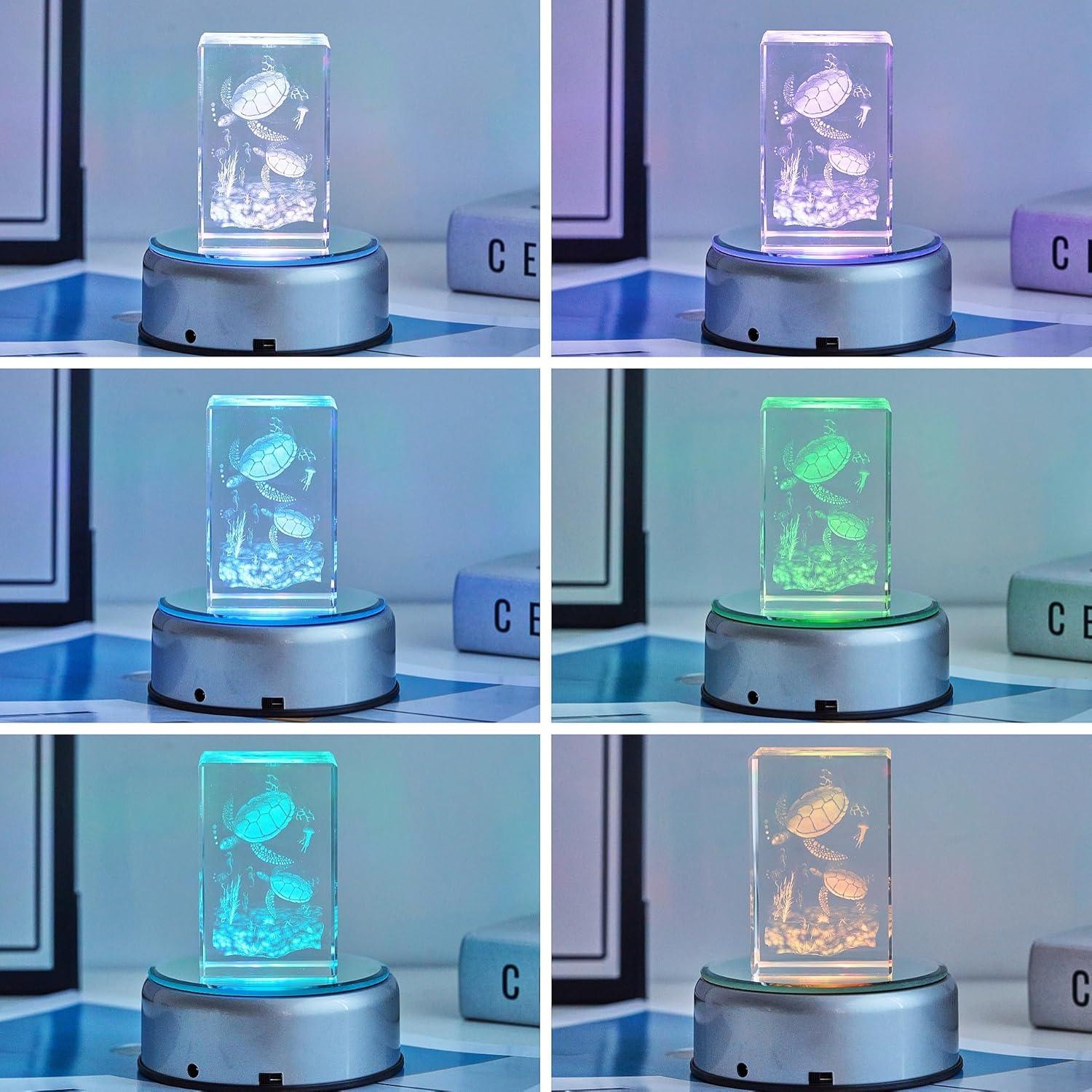 Base de exhibición LED rotativa EUSTUMA 10x3.81cm Multicolor