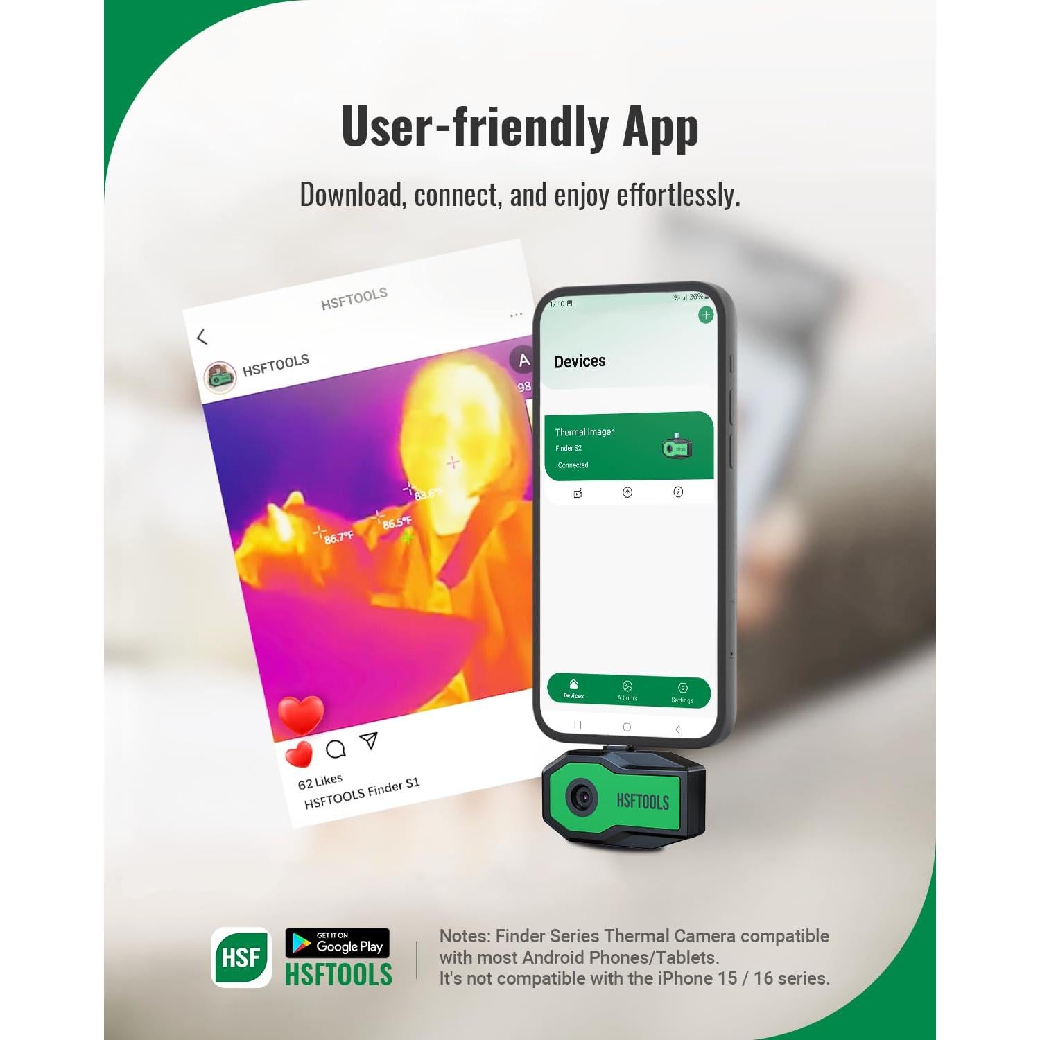 Cámara Térmica HSFTOOLS Finder S1 para Android, 192x192