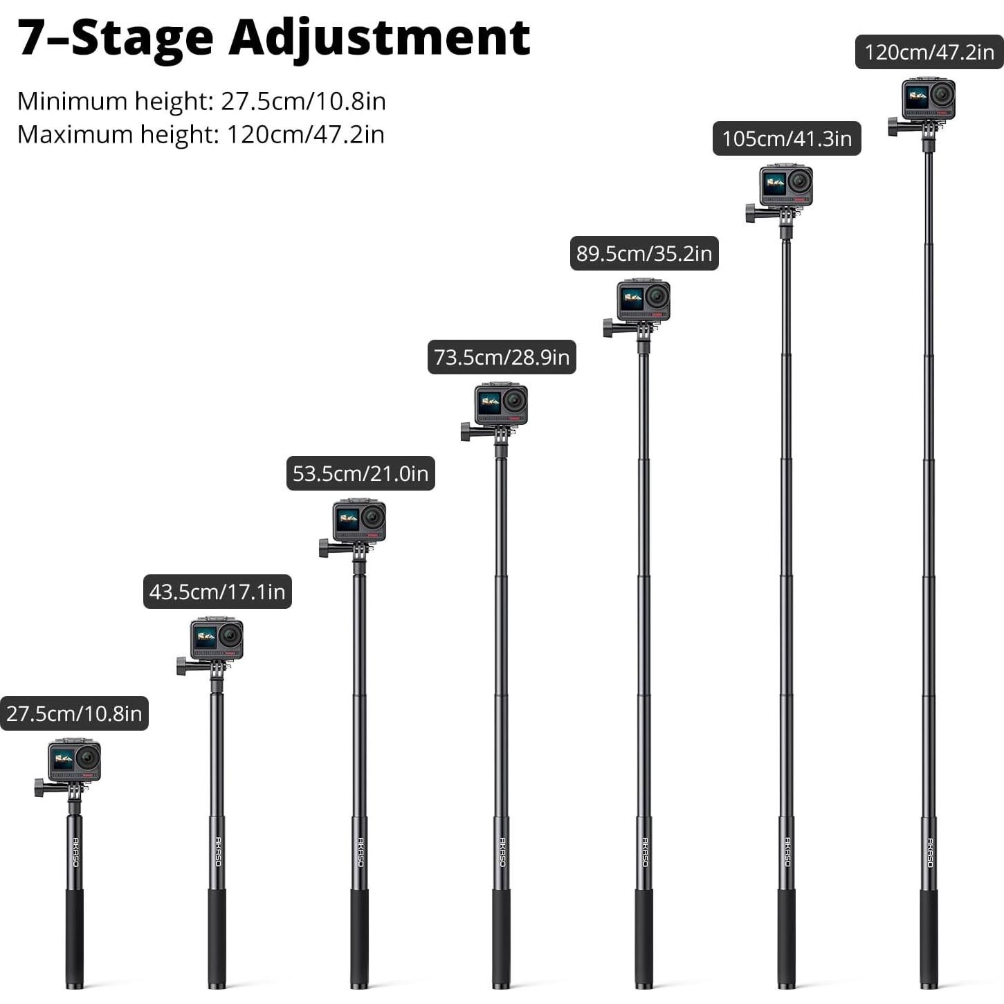 Palo de Selfie Trípode AKASO 120cm Compatible con GoPro