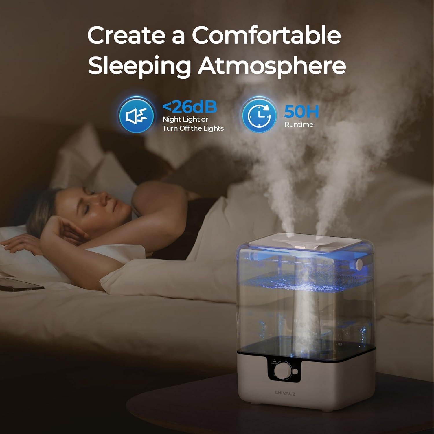Humidificador de Niebla Fría CHIVALZ 6L Silencioso 26dB