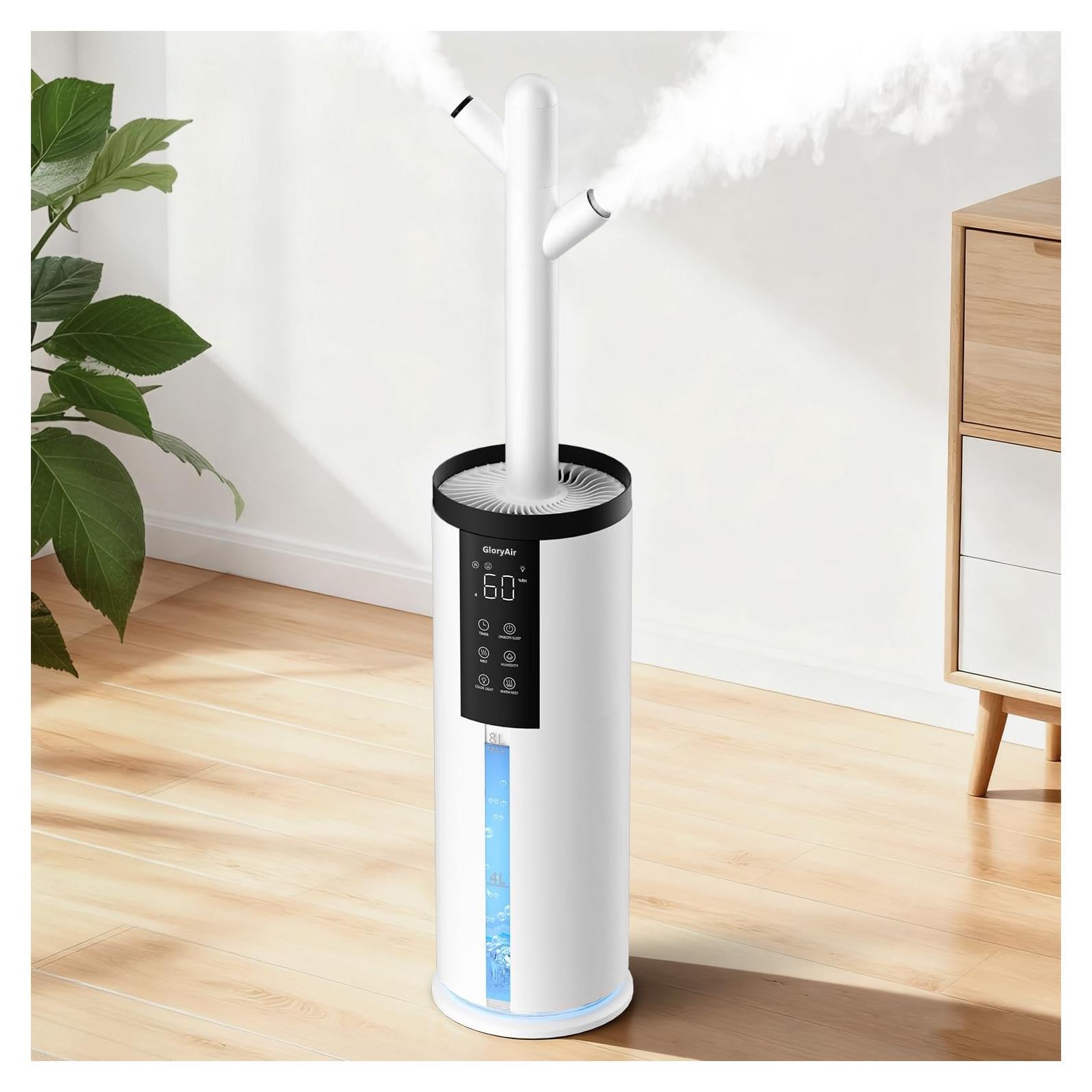 Humidificador Ultrasonido GloryAir 8L con Niebla Fría y Cálida