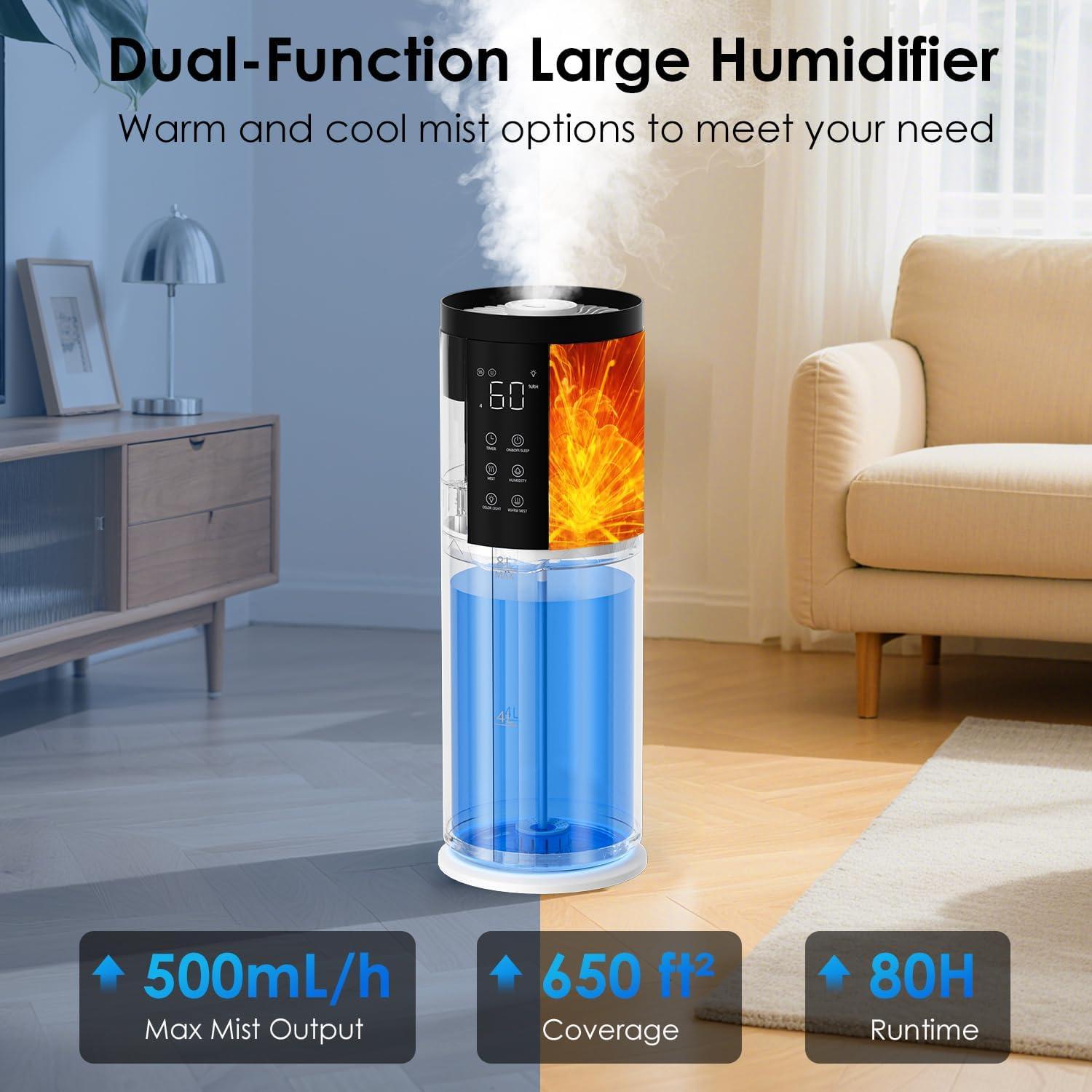 Humidificador Ultrasonido GloryAir 8L con Niebla Fría y Cálida