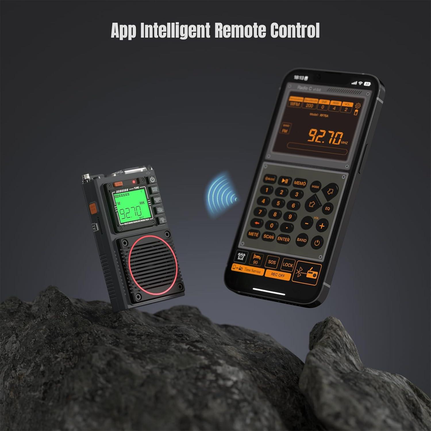 Radio Portátil Raddy RF75A AM/FM/VHF/SW con Control APP