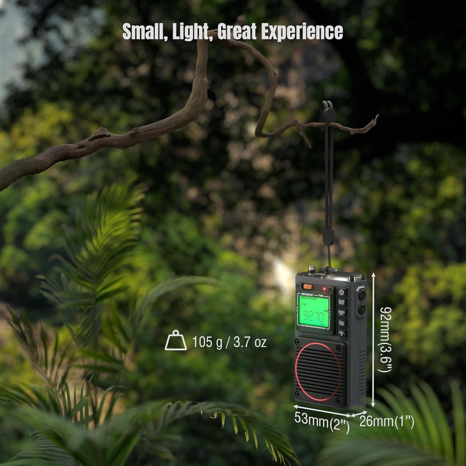 Radio Portátil Raddy RF75A AM/FM/VHF/SW con Control APP