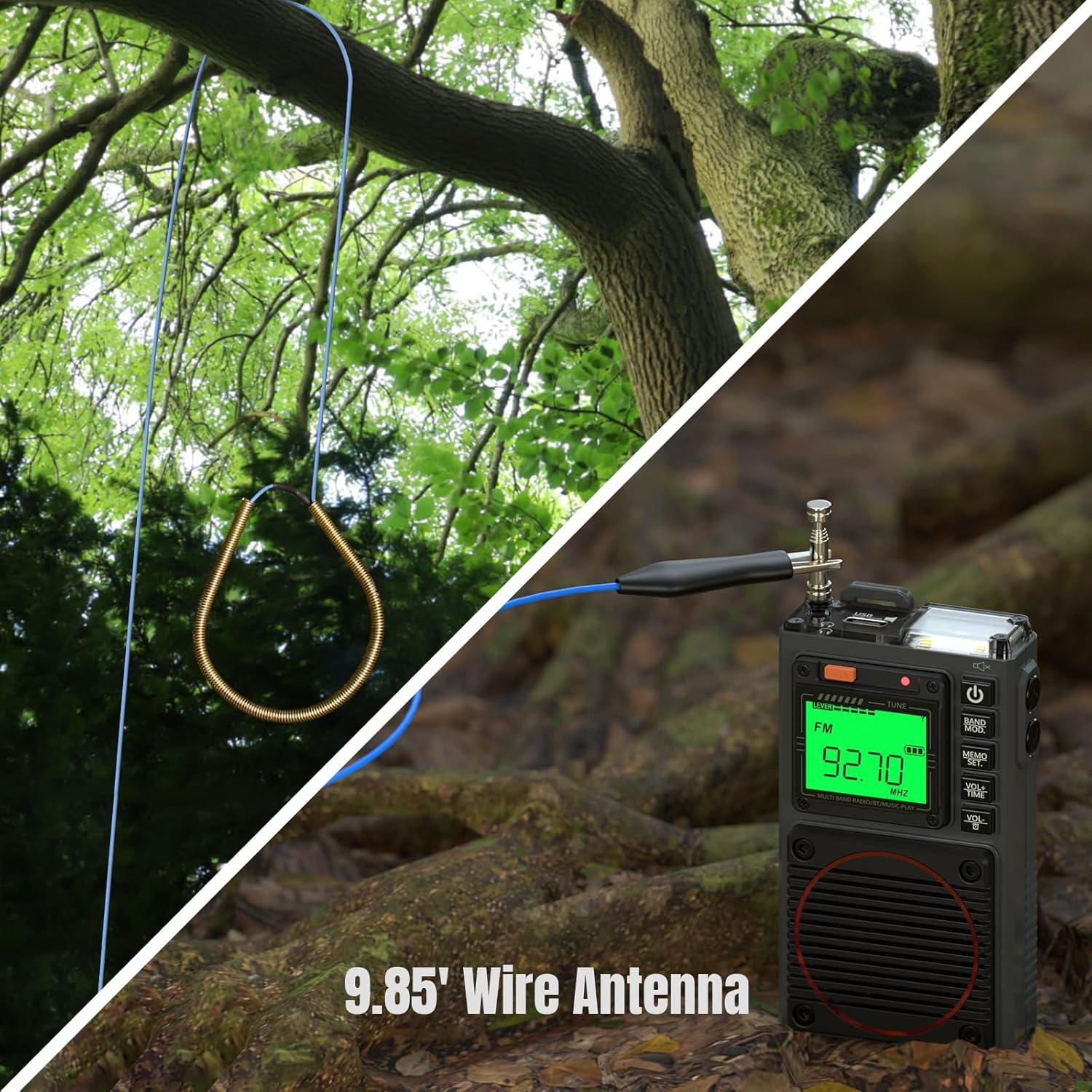 Radio Portátil Raddy RF75A AM/FM/VHF/SW con Control APP